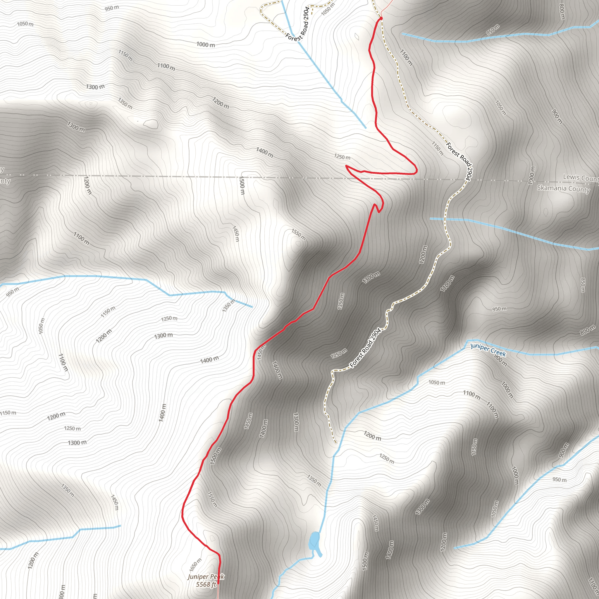 Juniper Peak via Juniper Ridge Trail mobile static map