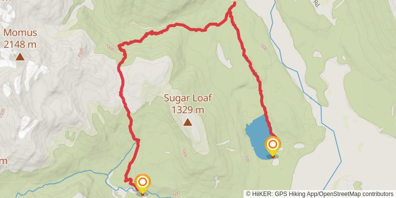 Sugarloaf - Rockburn Track stage 1 Map