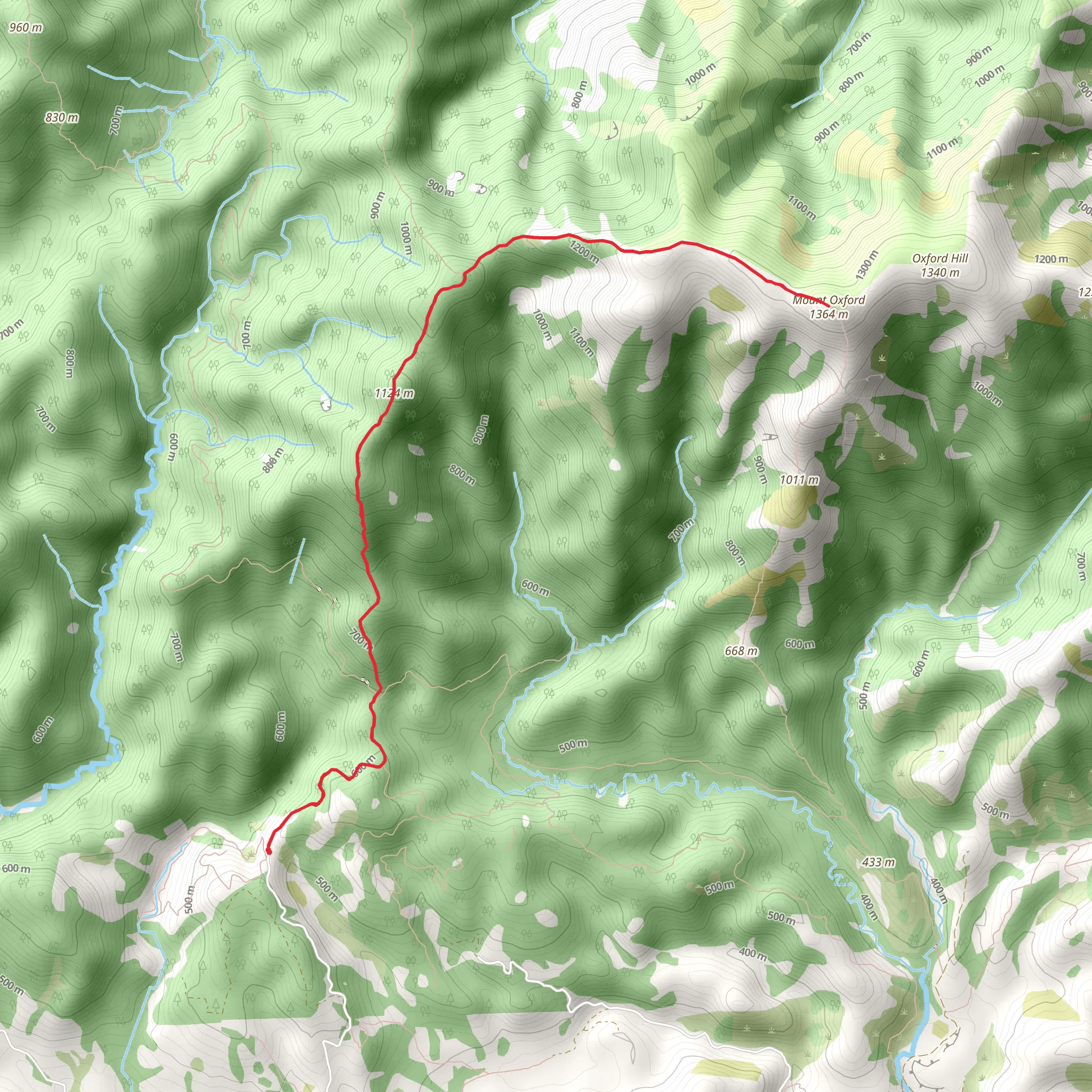 Mt Oxford Track - View Hill Car Park to Mt Oxford mobile static map