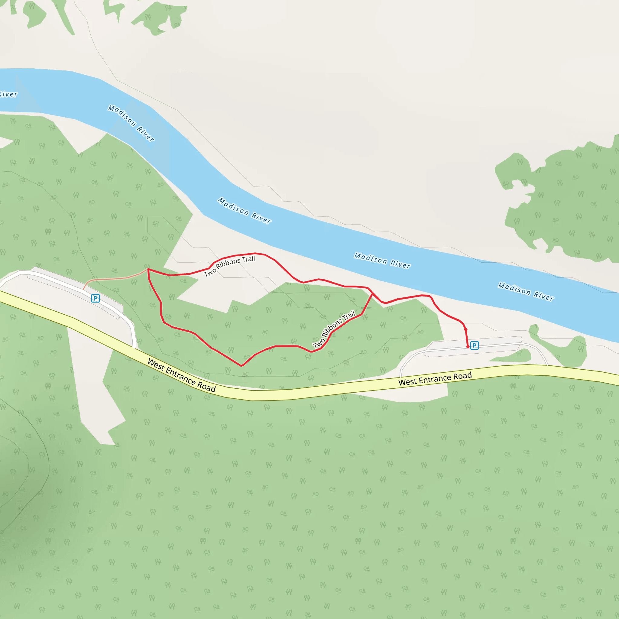 Two Ribbons Trail mobile static map