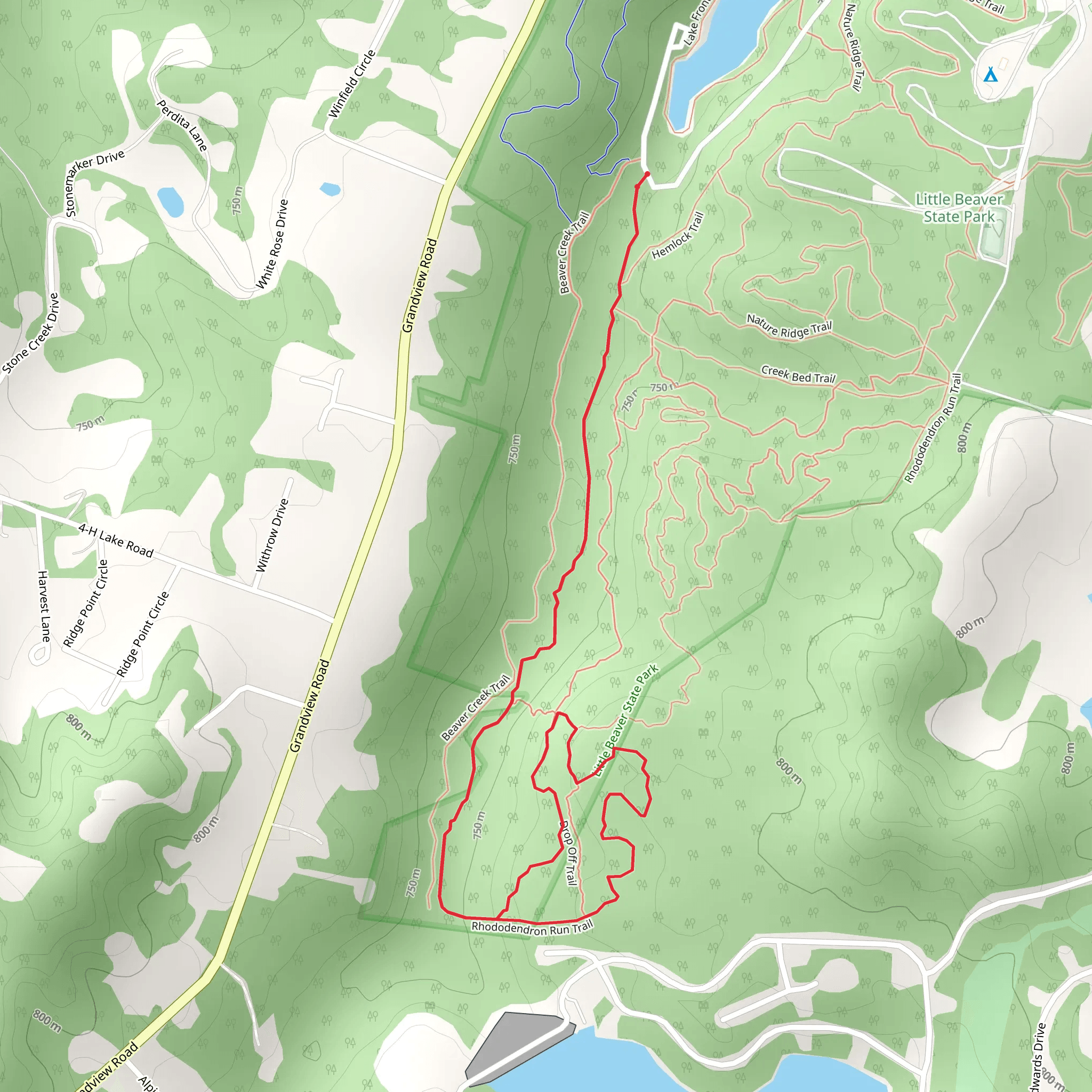 Rhododendron Run and Stone Trough Loop Trail mobile static map