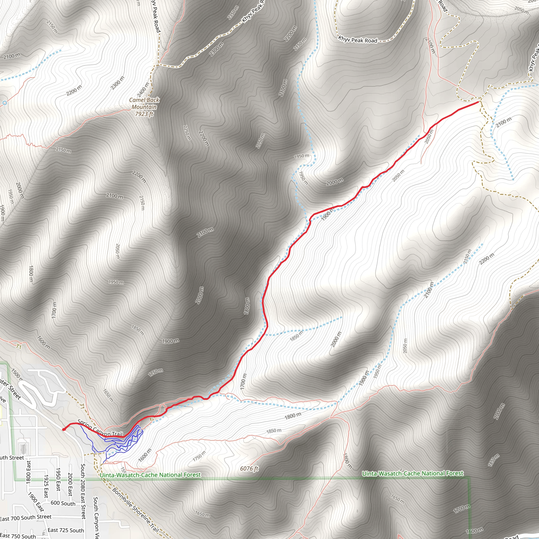 Spring Canyon Trail mobile static map