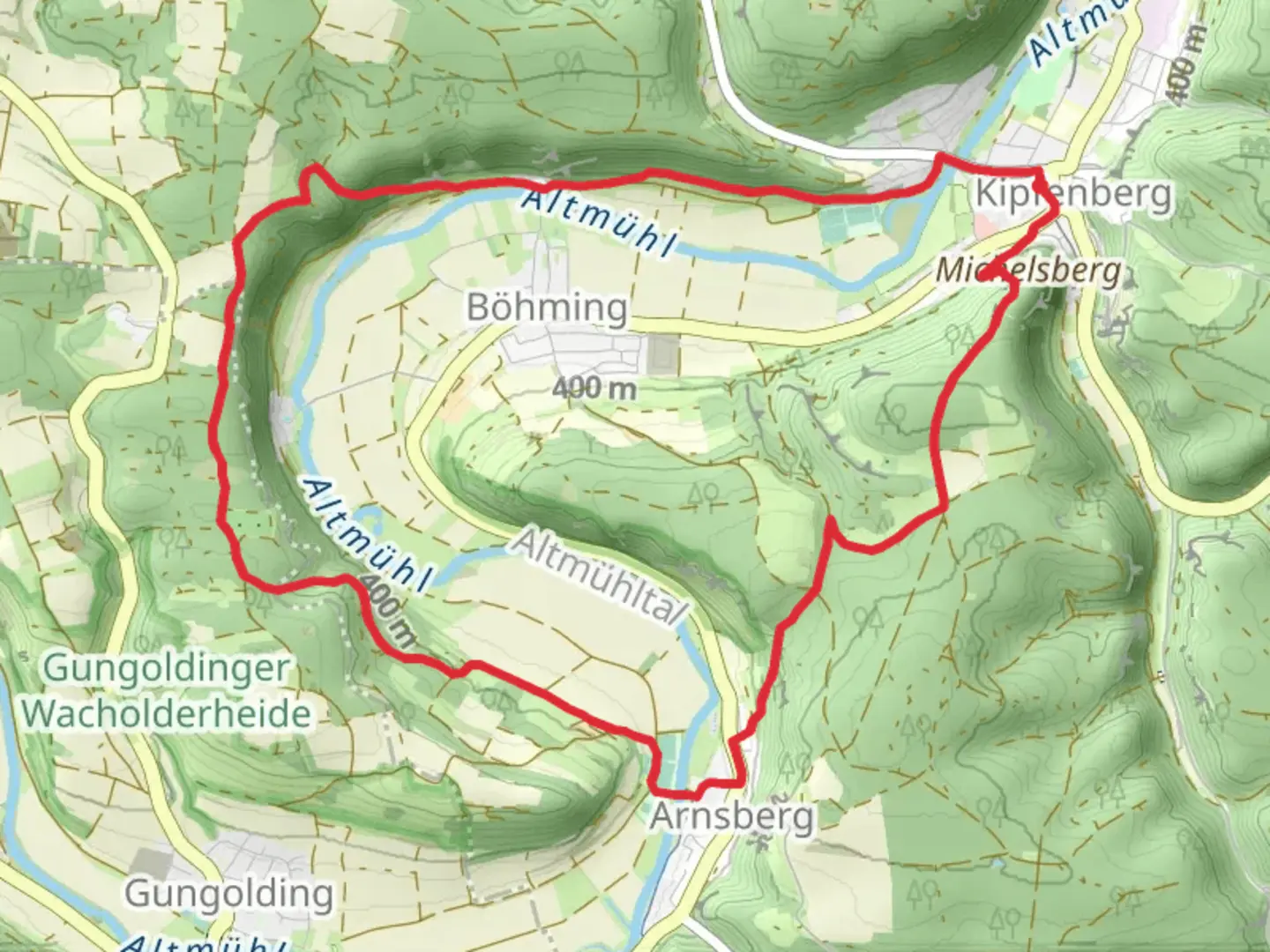 An image depicting the trail Schmetterlingsweg and its surrounding area.