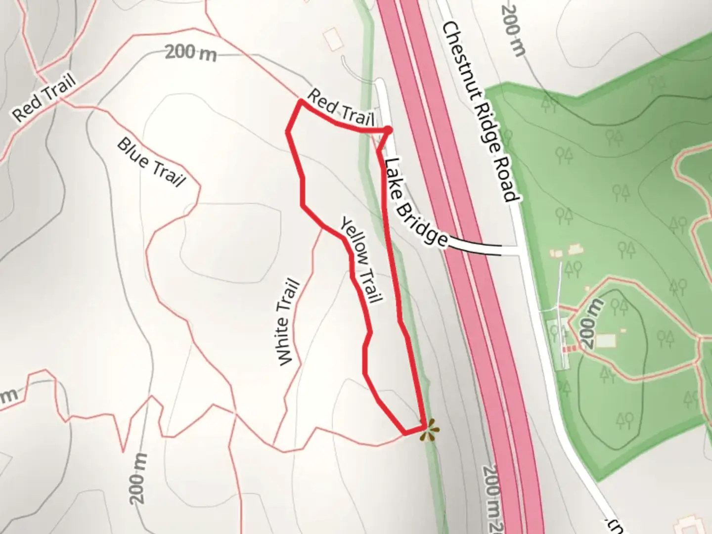 An image depicting the trail Butler Sanctuary Loop and its surrounding area.