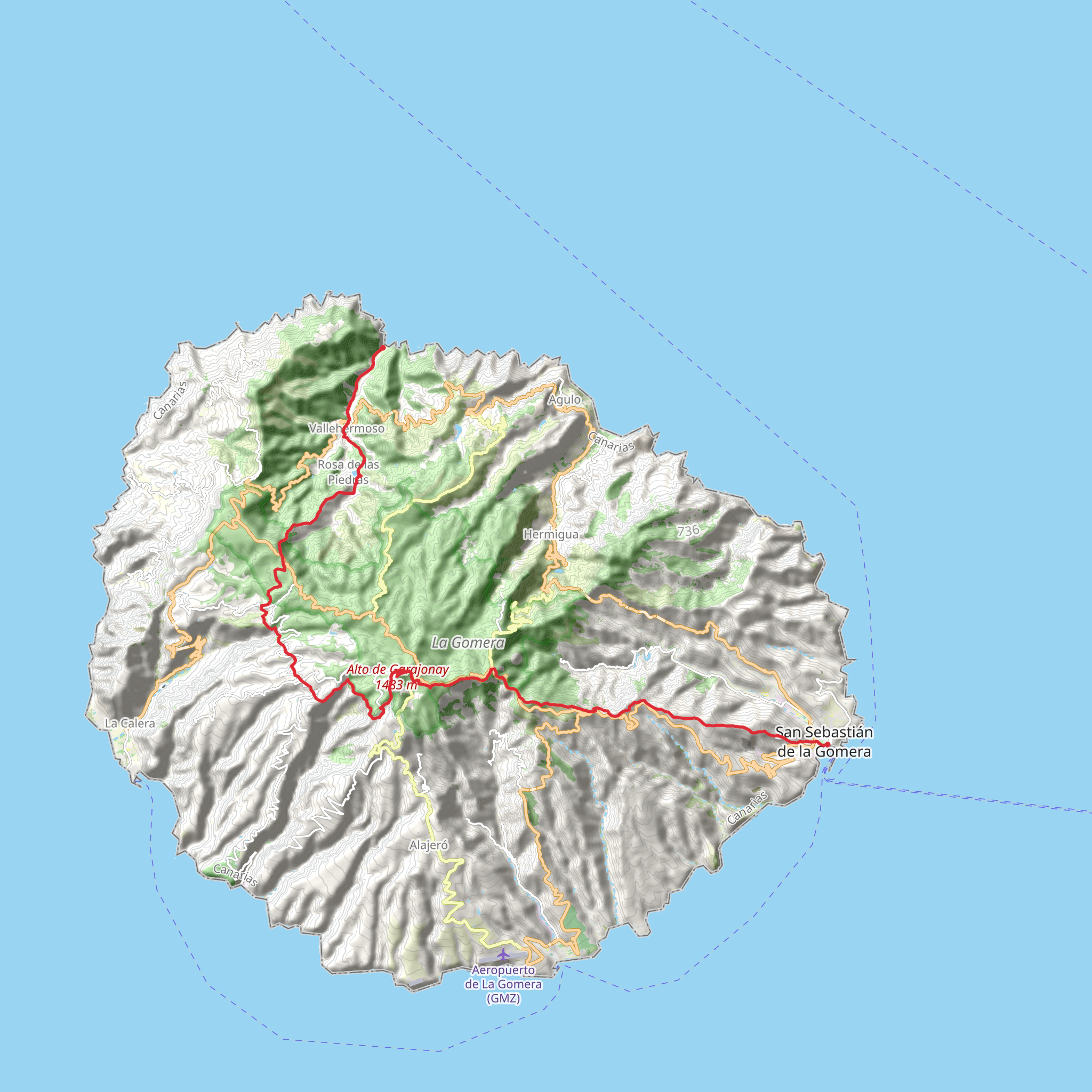 GR 131 La Gomera mobile static map
