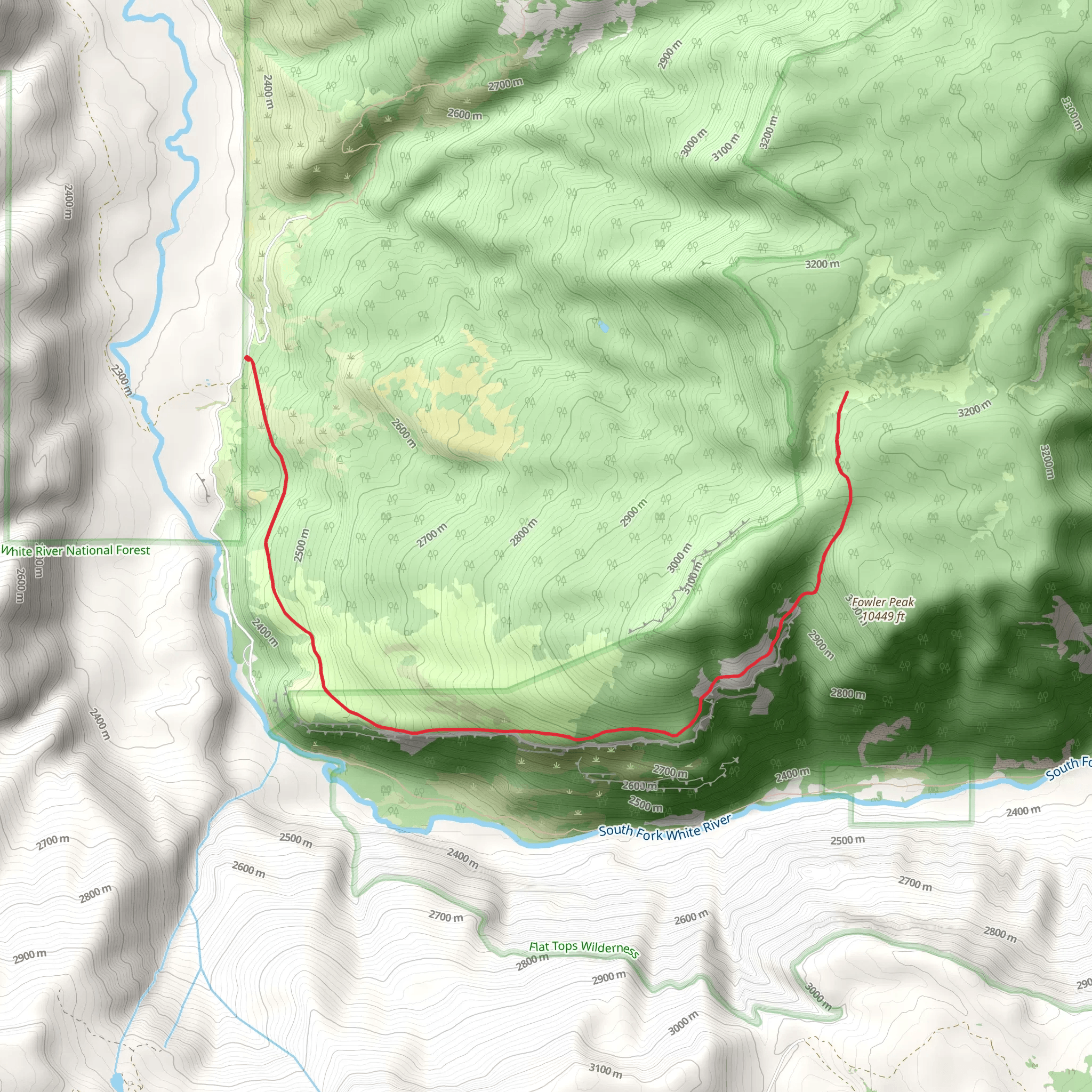 Fowler Bench Trail mobile static map
