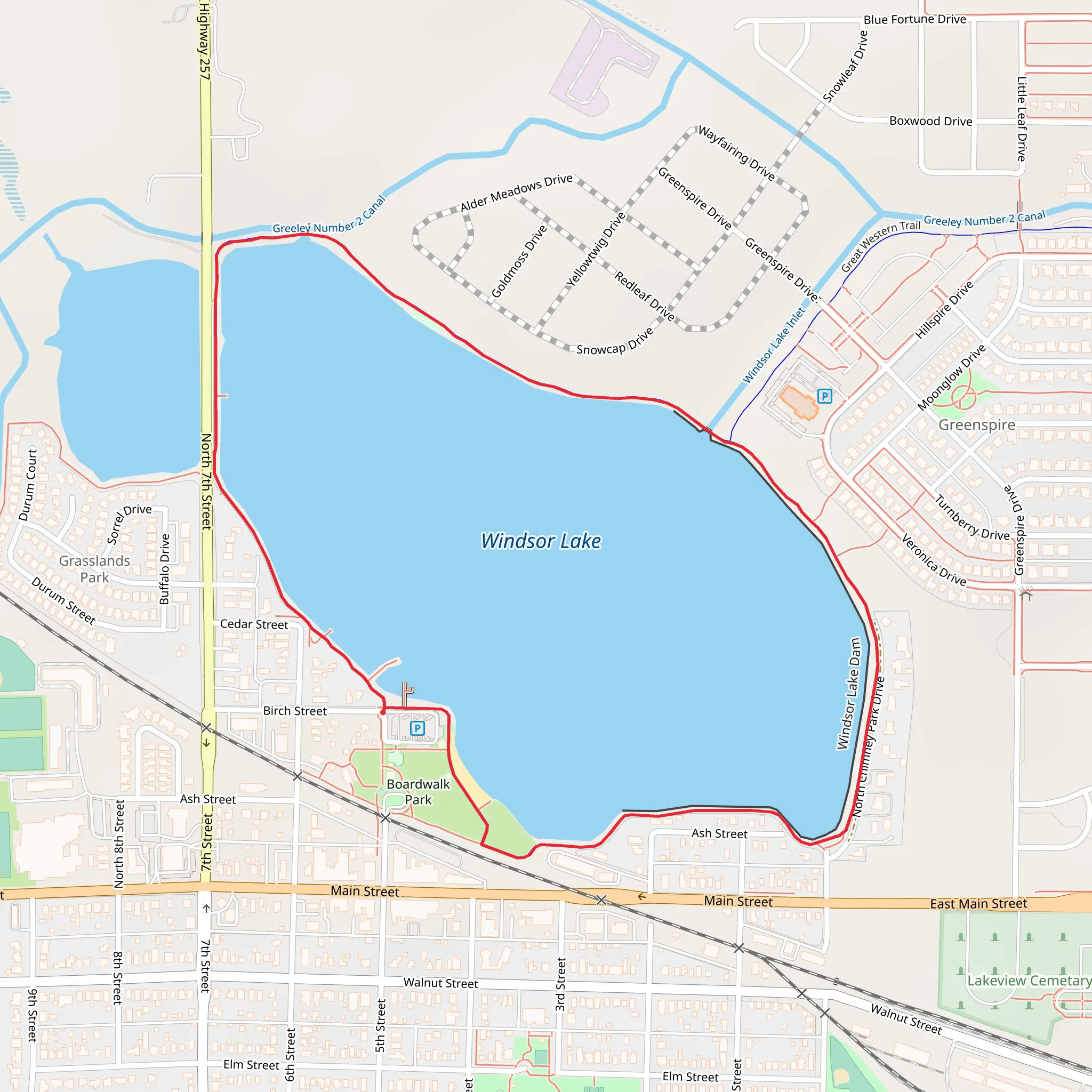 Windsor Lake Loop mobile static map