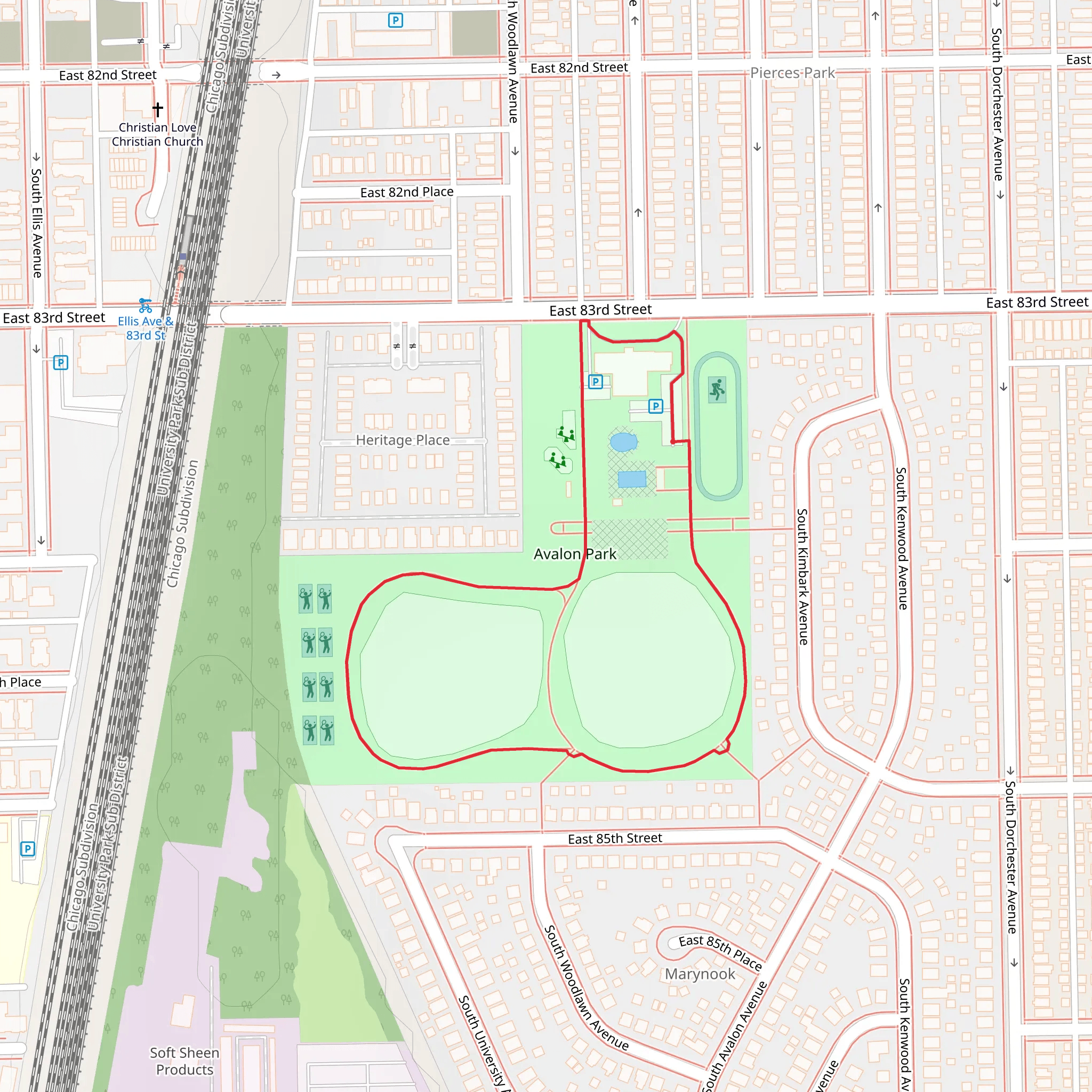 Avalon Park Loop mobile static map
