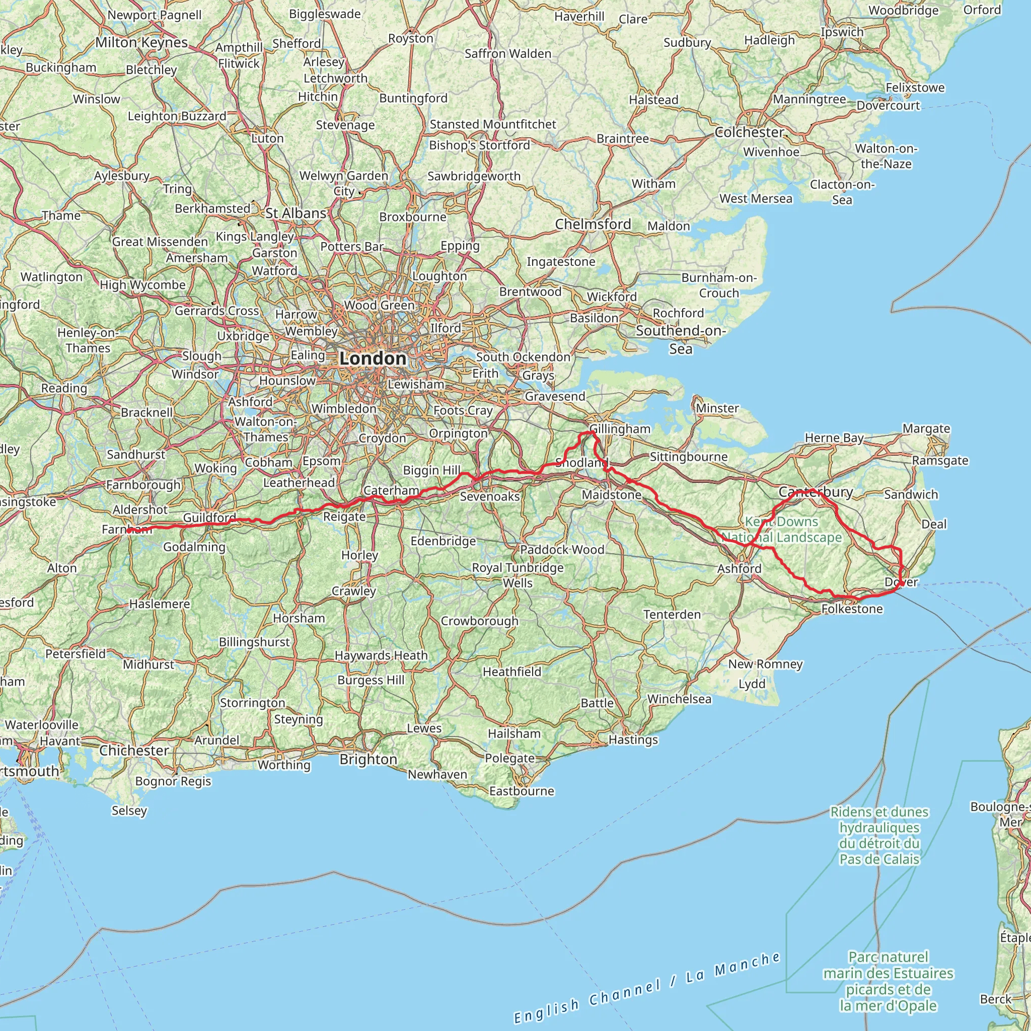 North Downs Way mobile static map