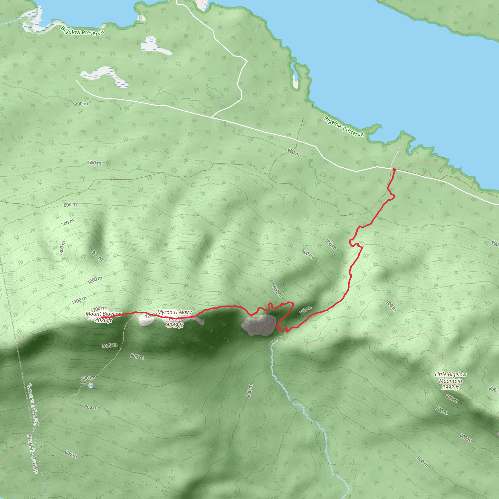 West Peak - Myron H Avery Peak from East Flagstaff Road mobile static map