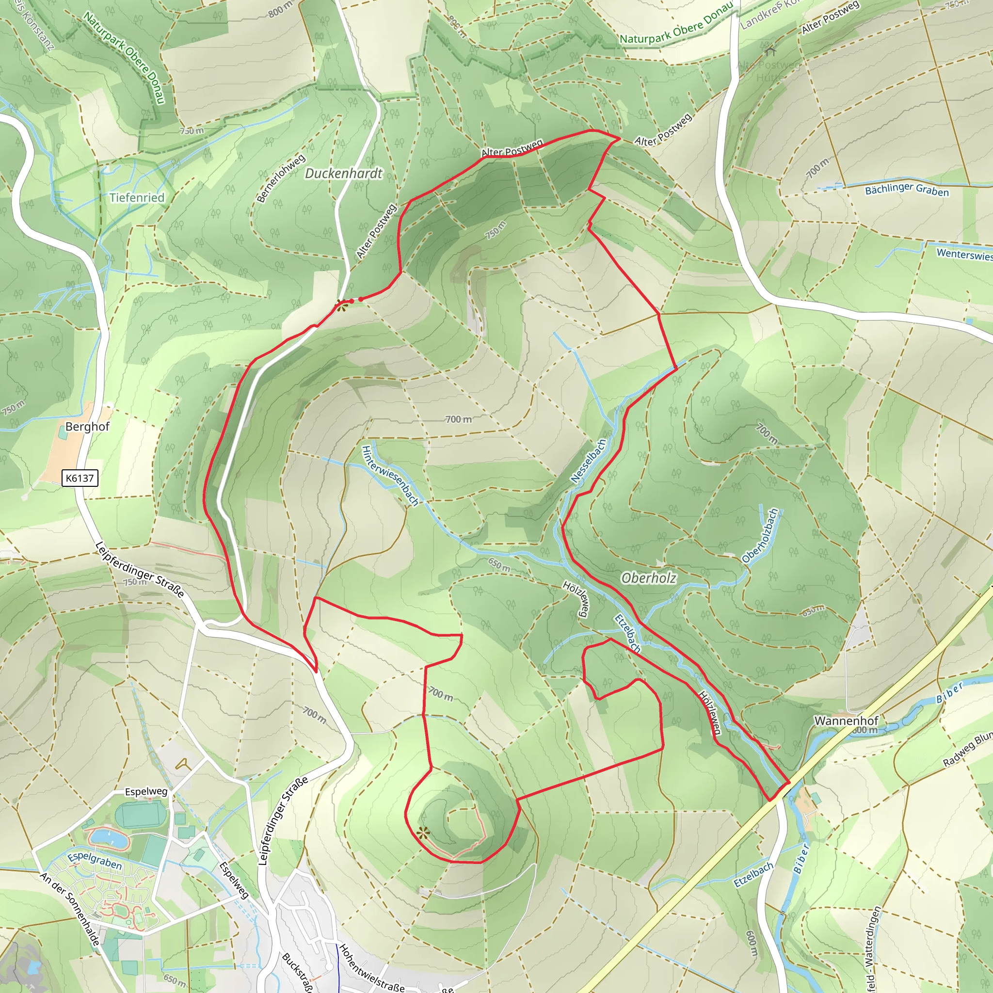 Wannenberg via Alter Postweg mobile static map