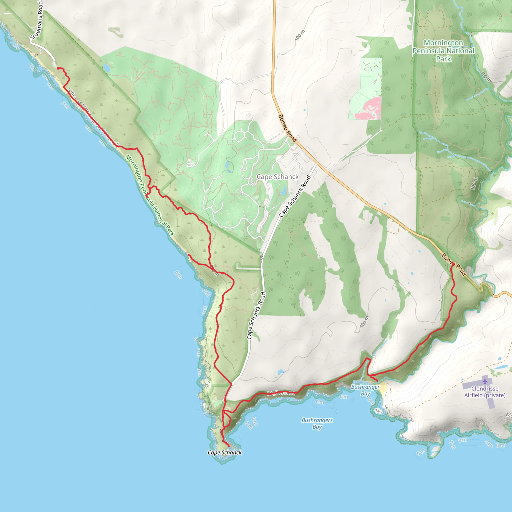 Bushrangers Bay and Gunnamatta Trail mobile static map