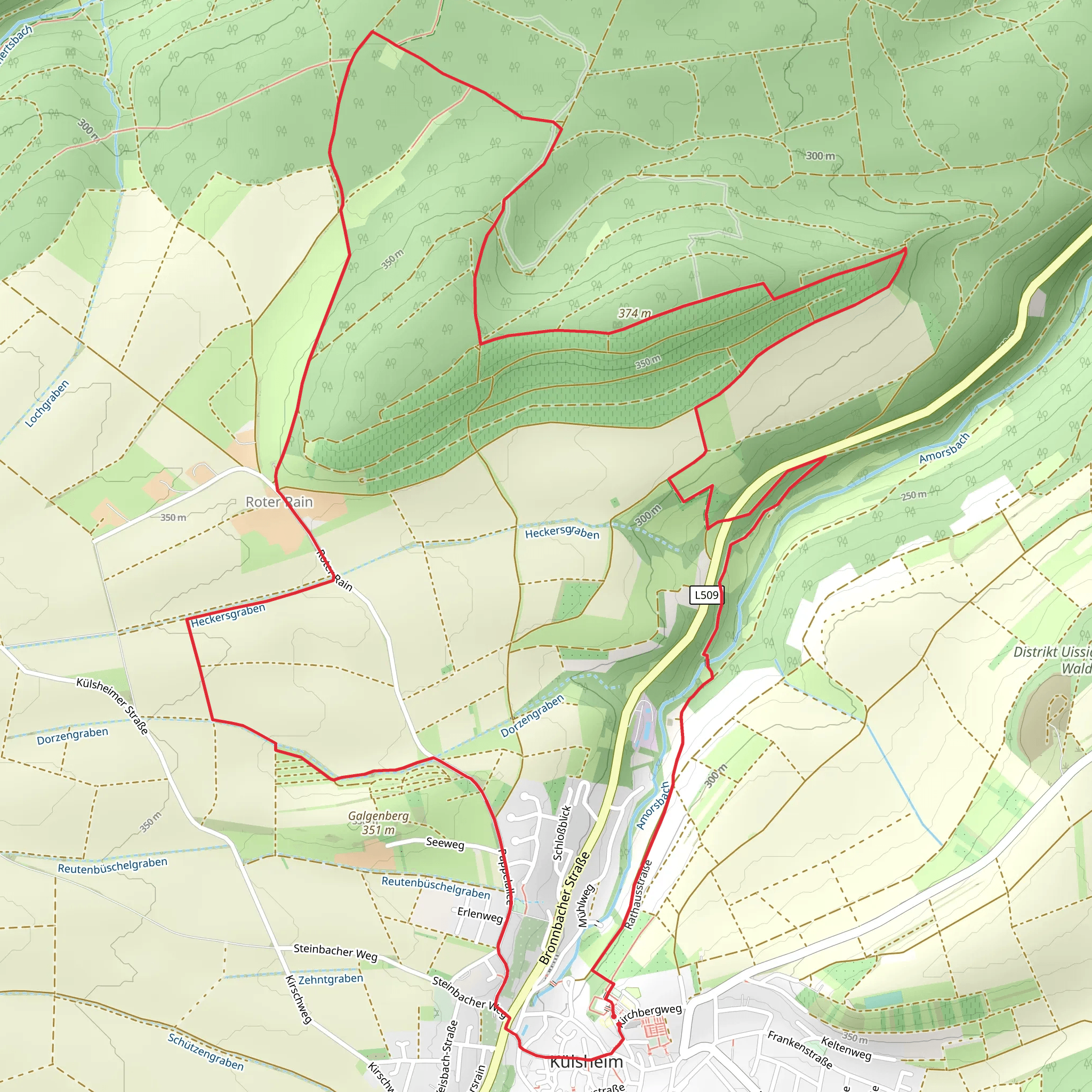 Külsheim Loop via Galgenberg mobile static map