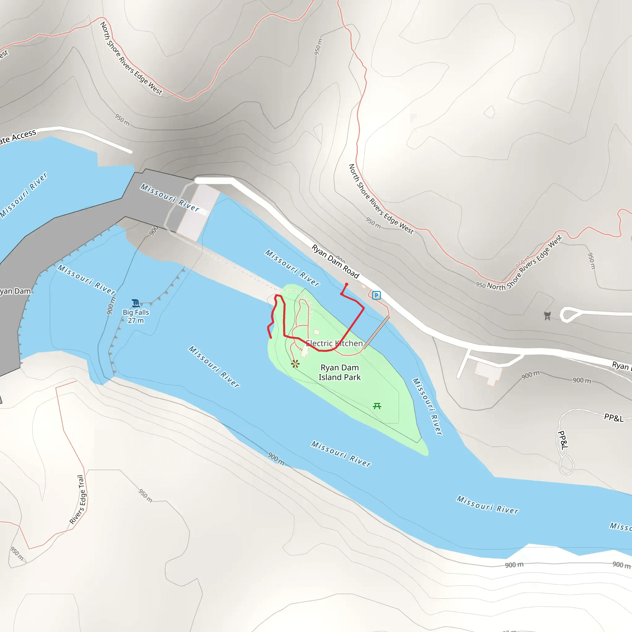 Ryan Dam Road mobile static map