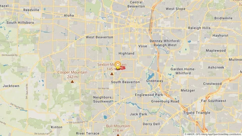 An image depicting the trail Hyland Woods Natural Area Loop and its surrounding area.