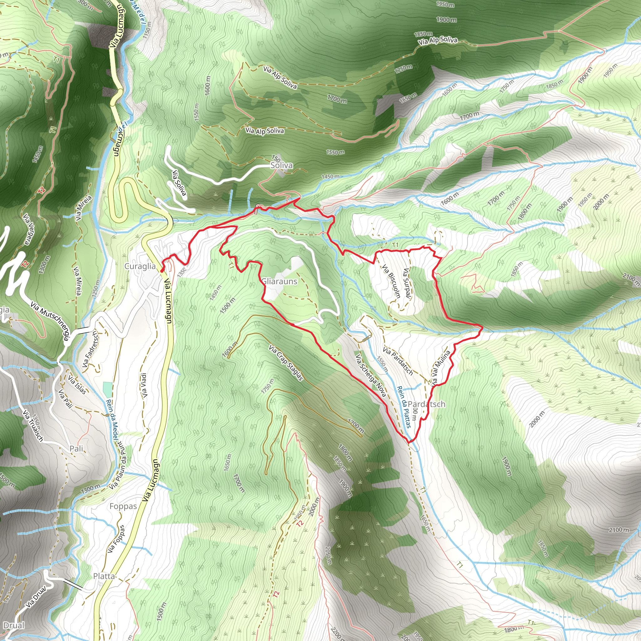 Curaglia Loop Trail mobile static map