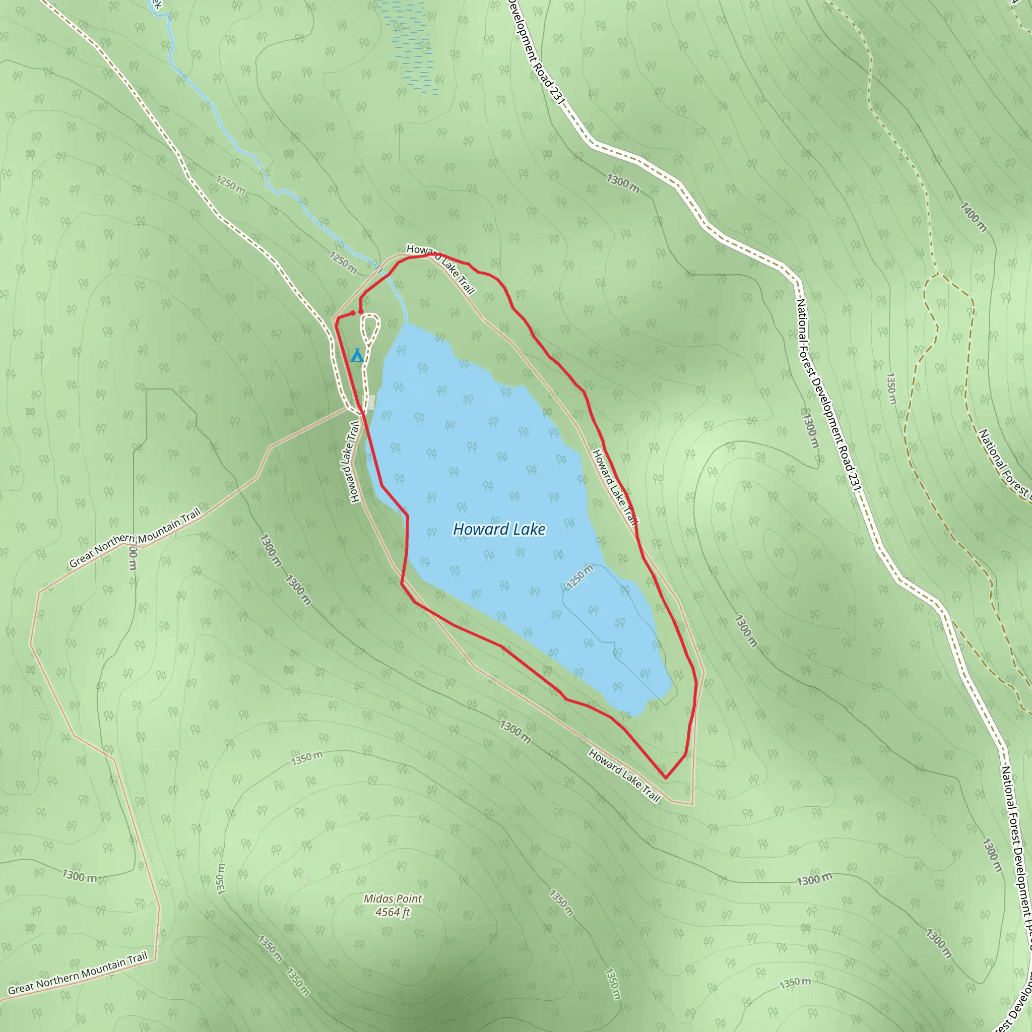 Howard Lake Trail mobile static map