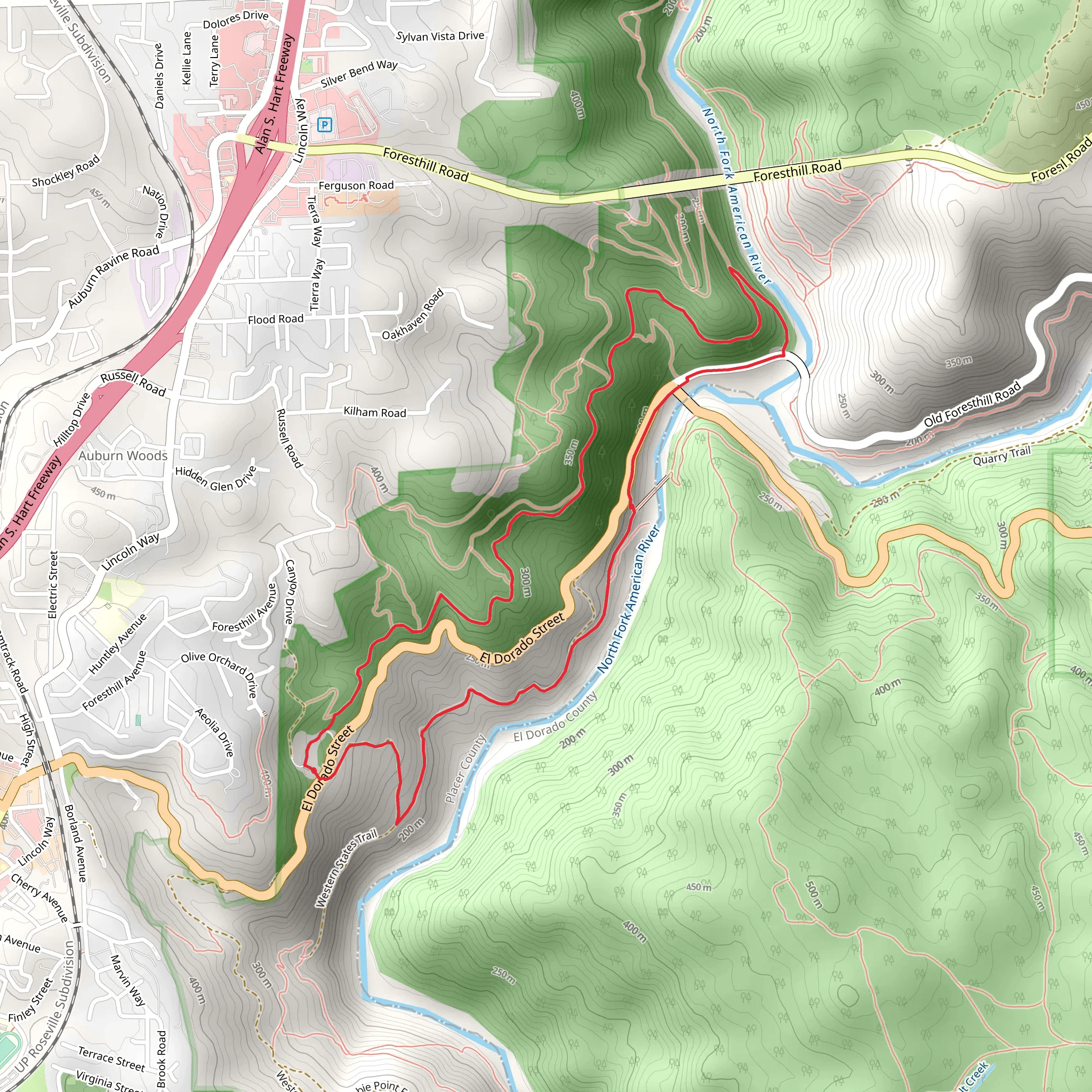 El Dorado Street Loop mobile static map