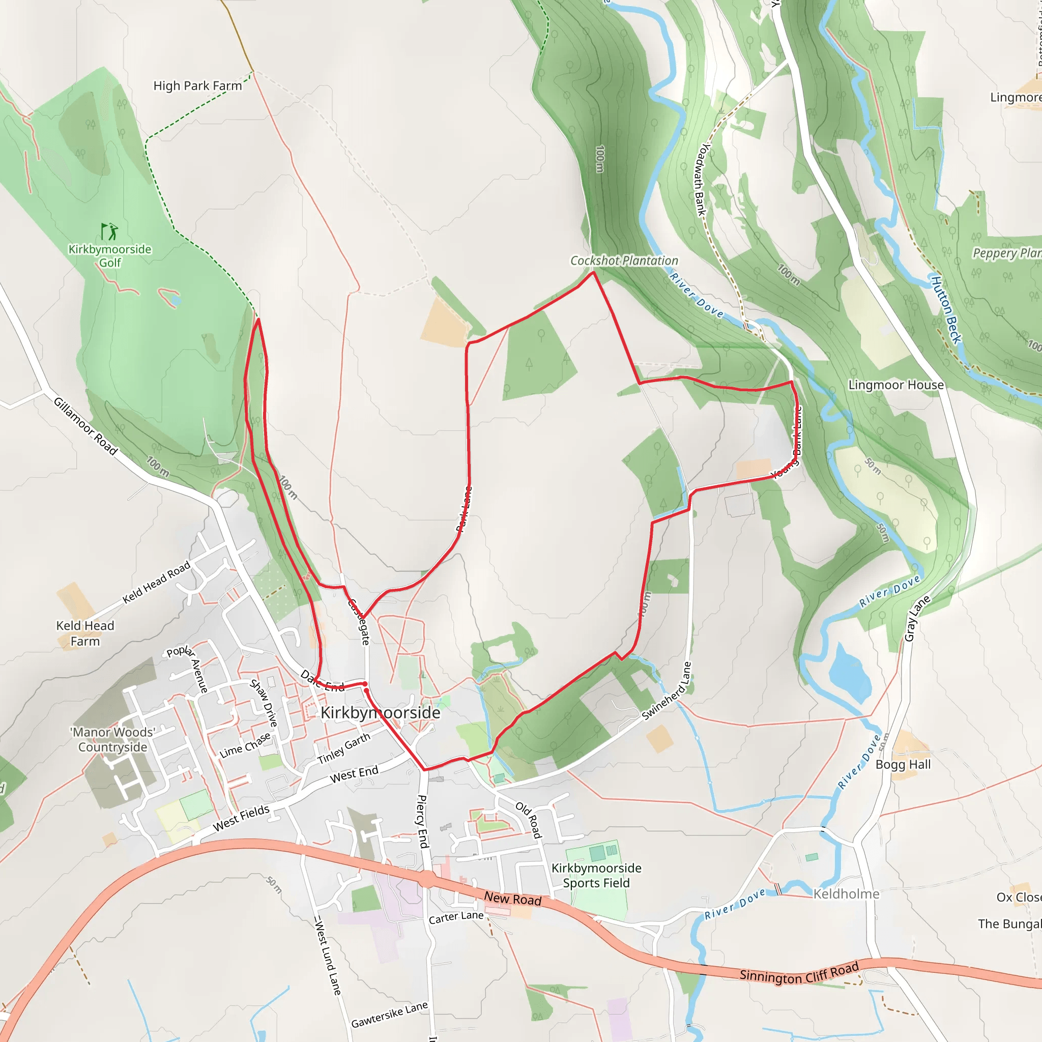 Neville Castle and Kirkbymoorside Loop mobile static map