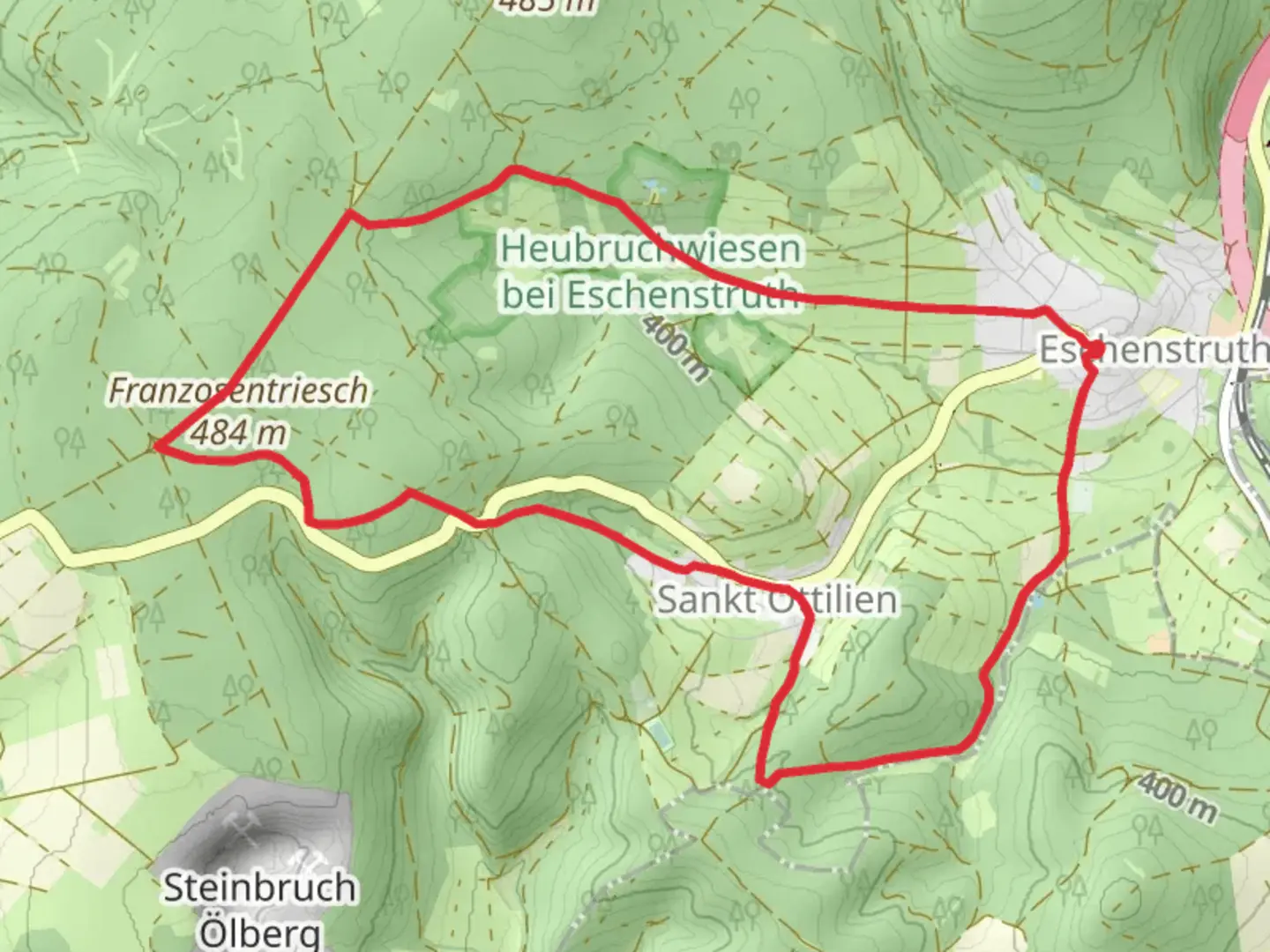 An image depicting the trail Helsa - Eschenstruth E1 and its surrounding area.