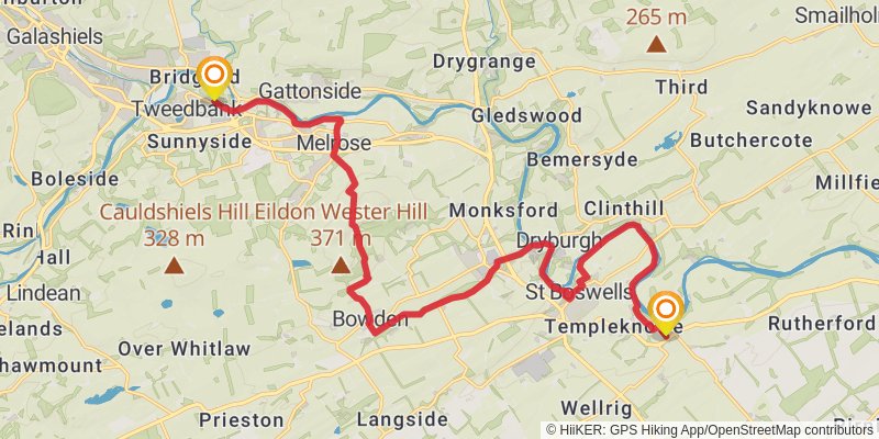 Stranraer to Middleton in Teesdale Walk stage 15 Map