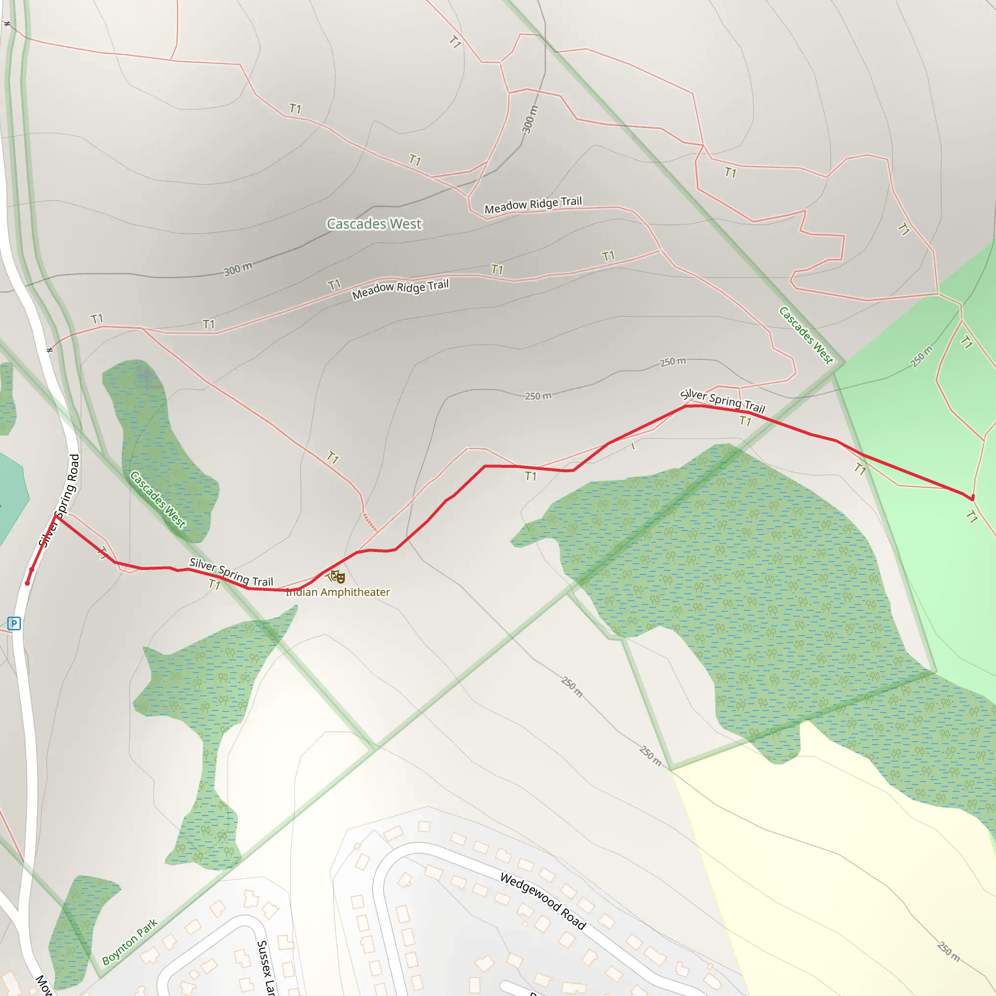 Silver Spring Trail mobile static map