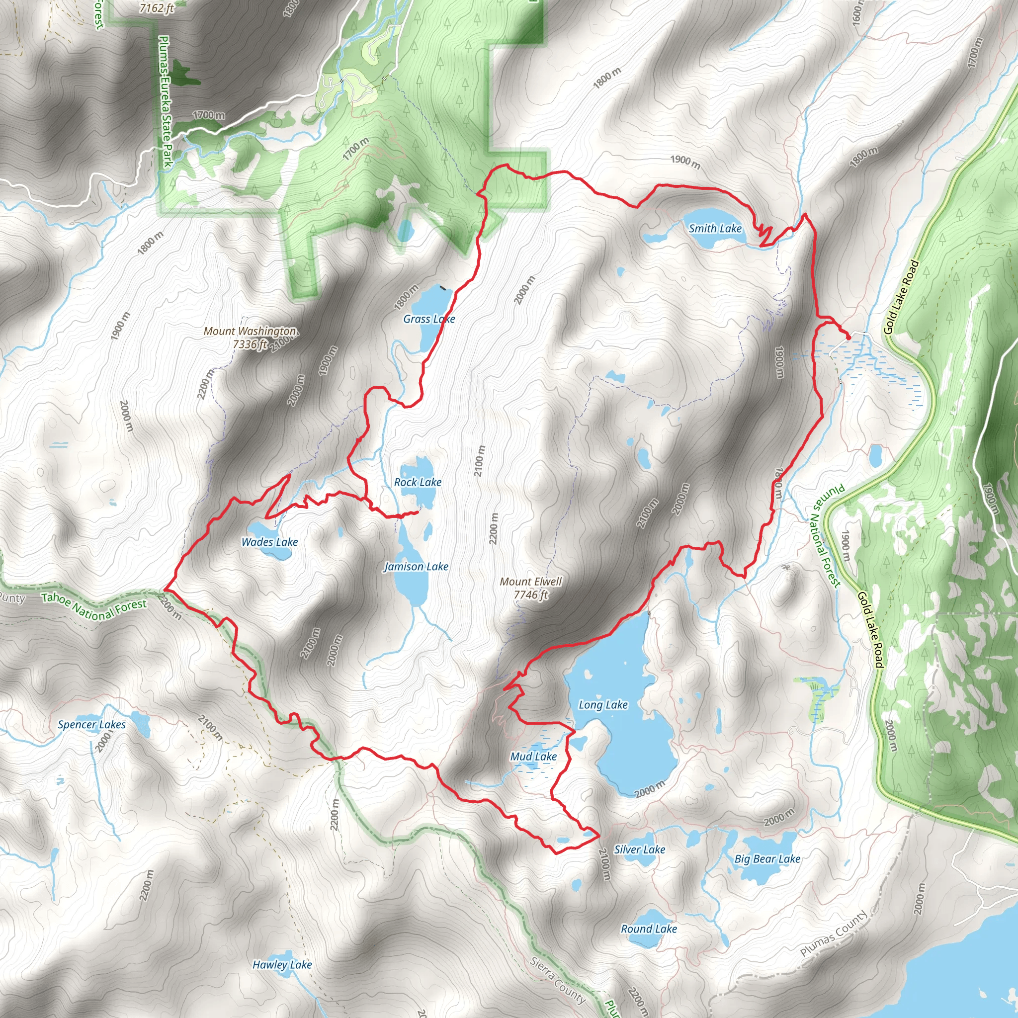 Smith Lake, Jamison Creek and Long Lake Loop Trail mobile static map