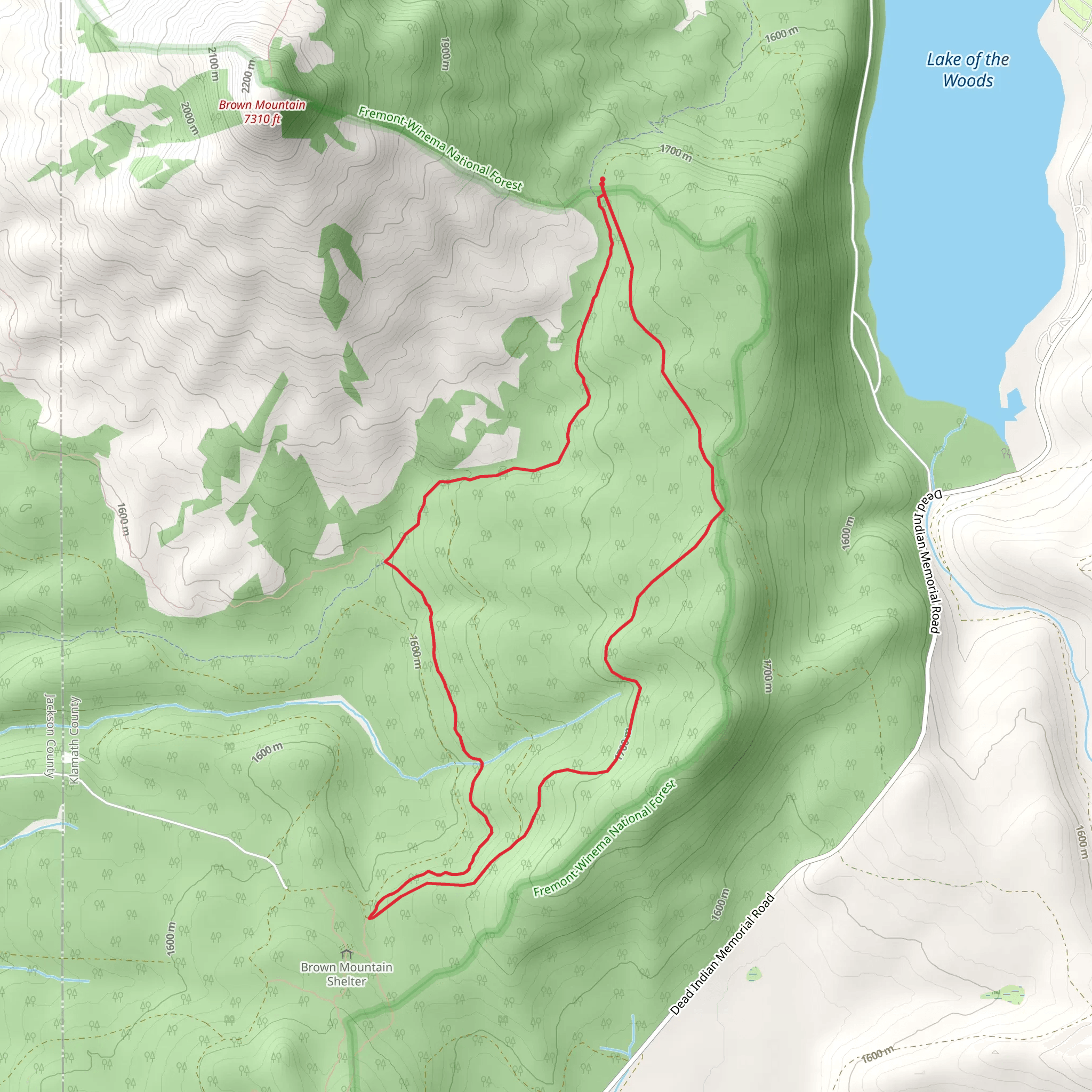 Brown Mountain and Pacific Crest Loop Trail mobile static map