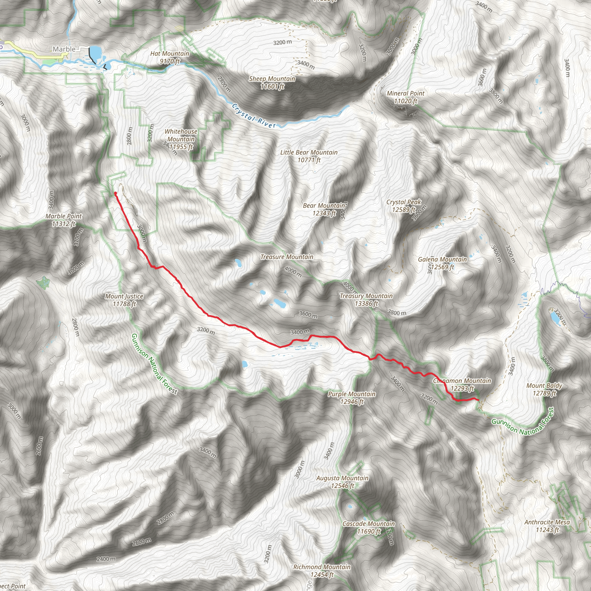 Thompson Flat and Yule Lakes via Yule Pass Trail mobile static map