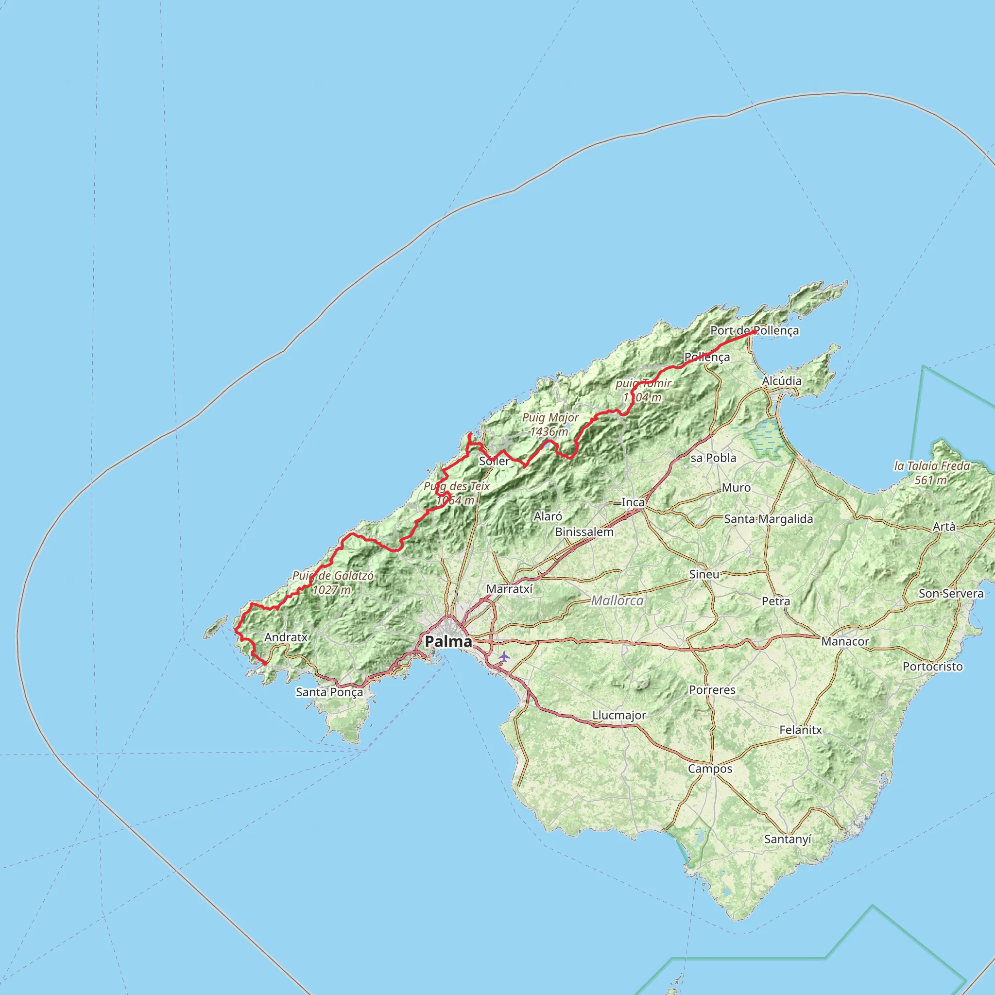 GR 221 mobile static map