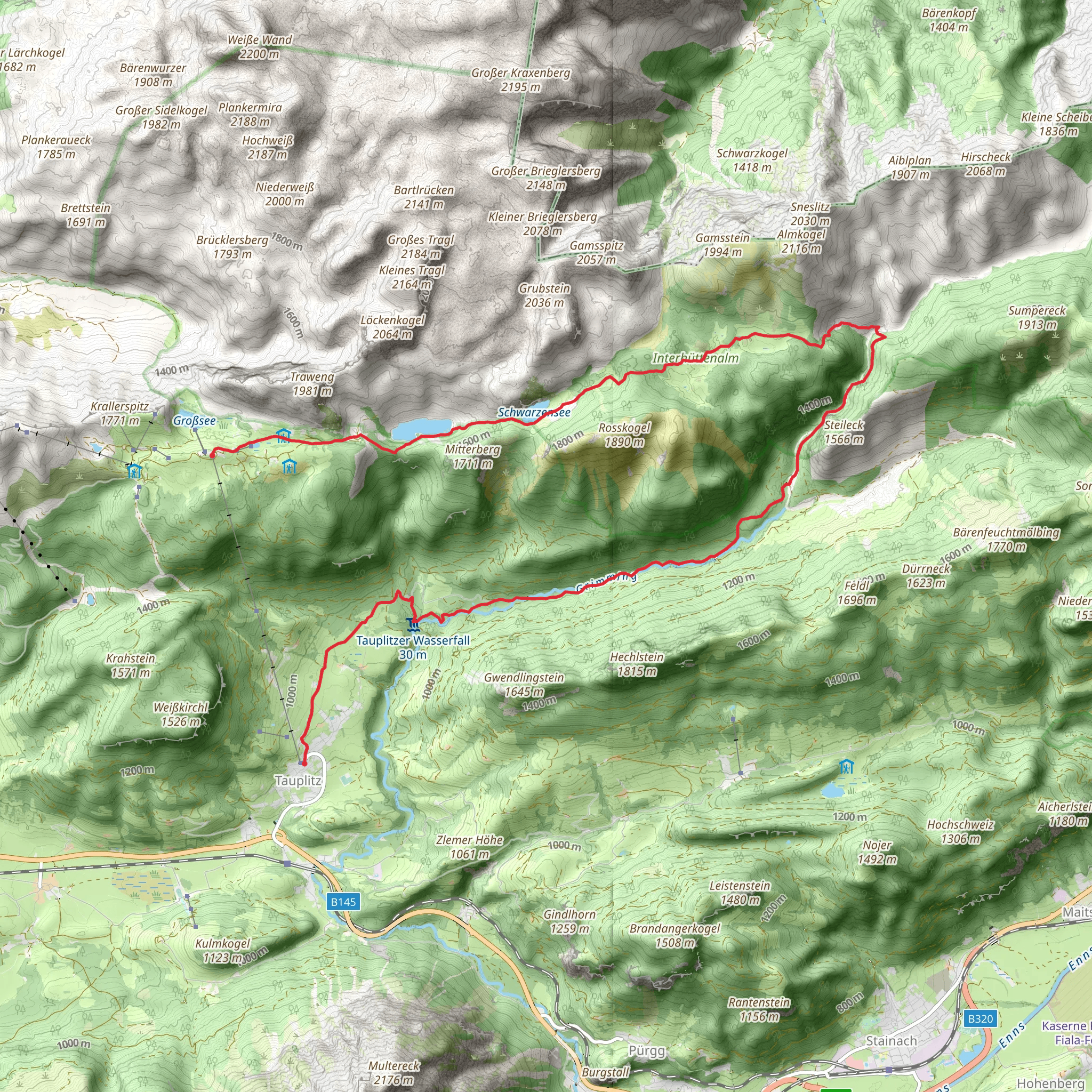 Tauplitzalm to Gnanitzalm mobile static map