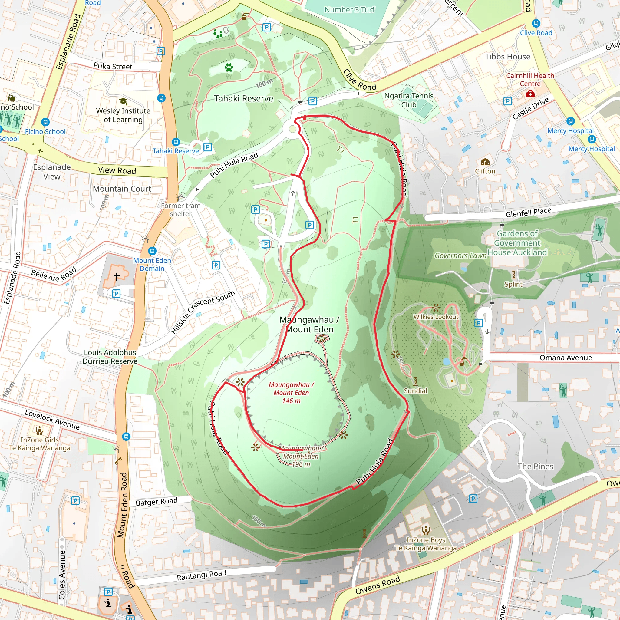 Maungawhau Summit - Mount Eden mobile static map