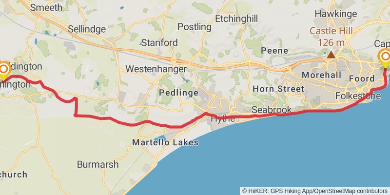 Coast to Coast - Southern England stage 22 Map