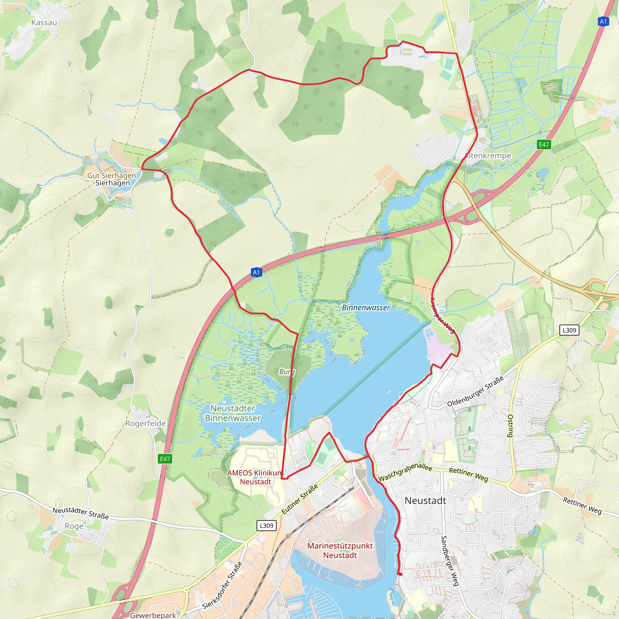 Neustadt and Altenkrempe Loop mobile static map