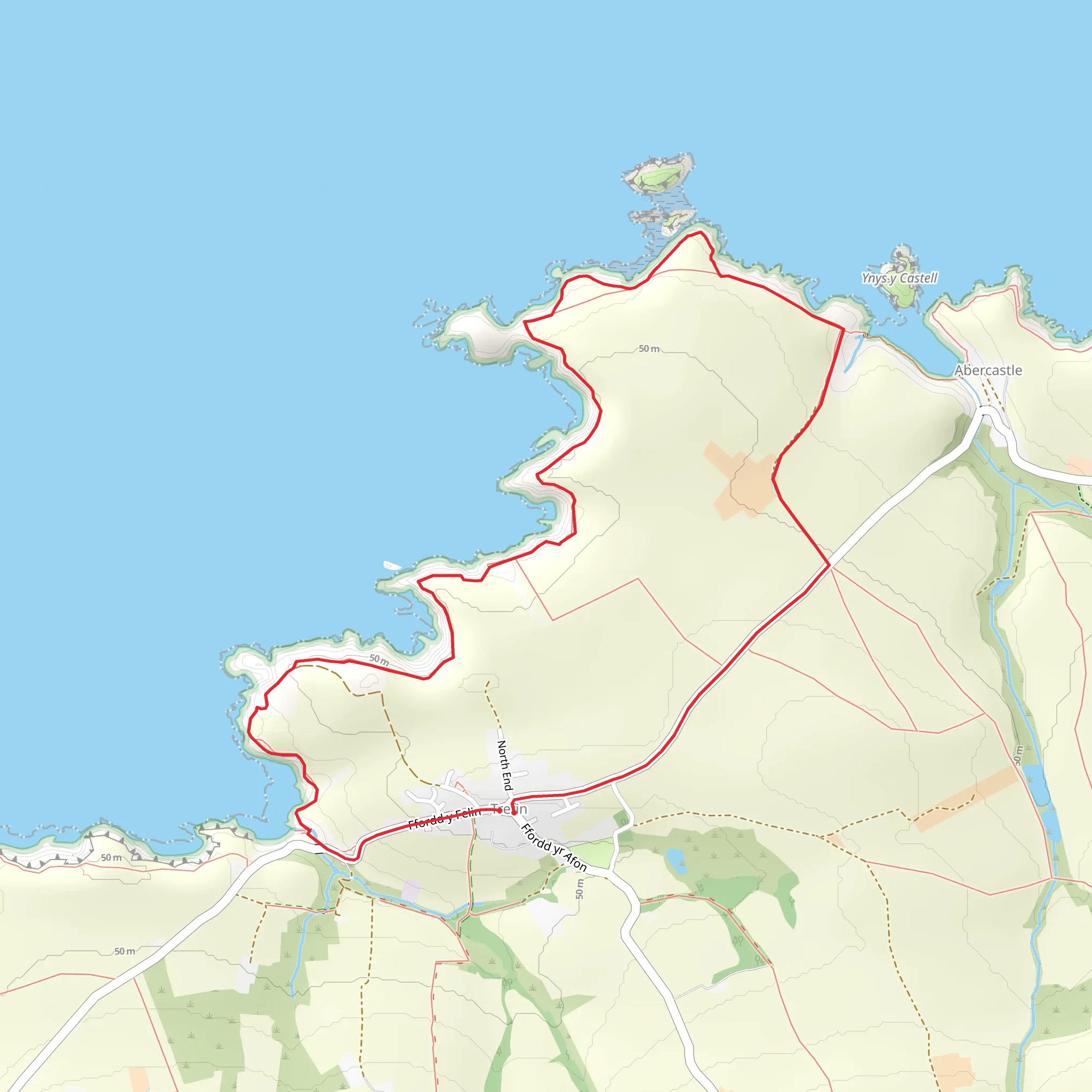 Trefin Walk mobile static map