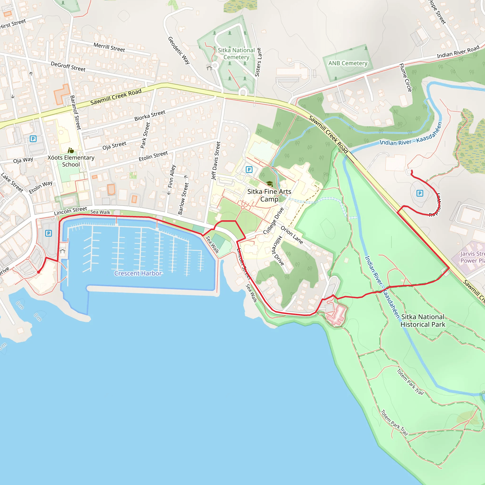 Totem Park and Sea Walk mobile static map