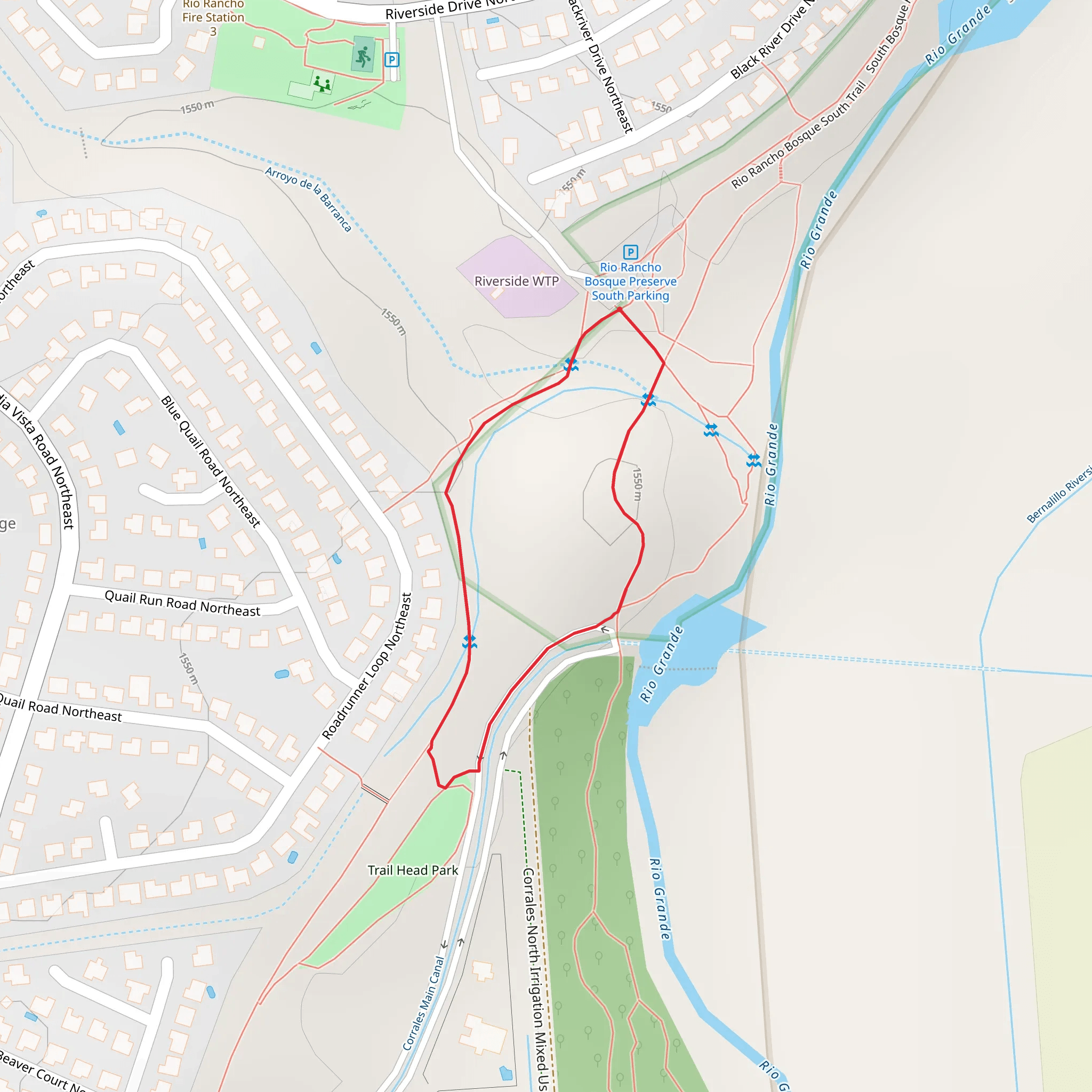 Rio Rancho South Bosque Connection Path Loop mobile static map