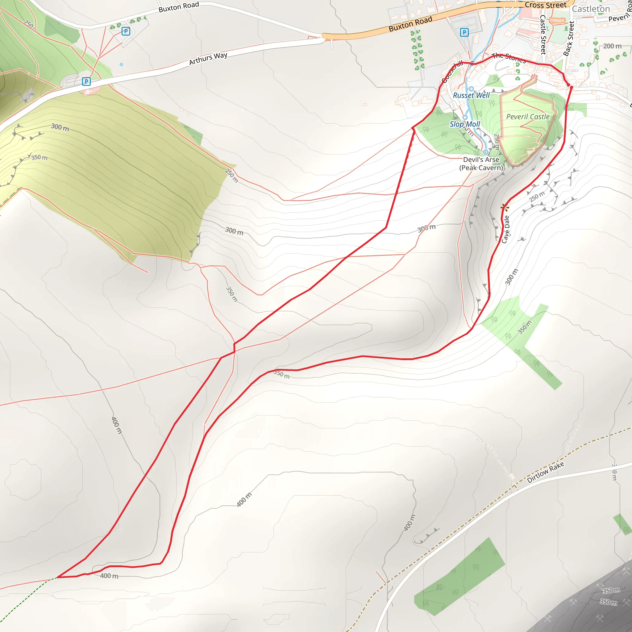 Peveril Castle Loop mobile static map