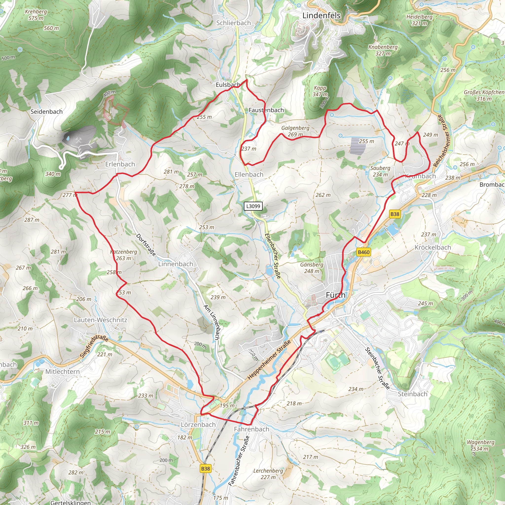 Furth Circular Walk mobile static map