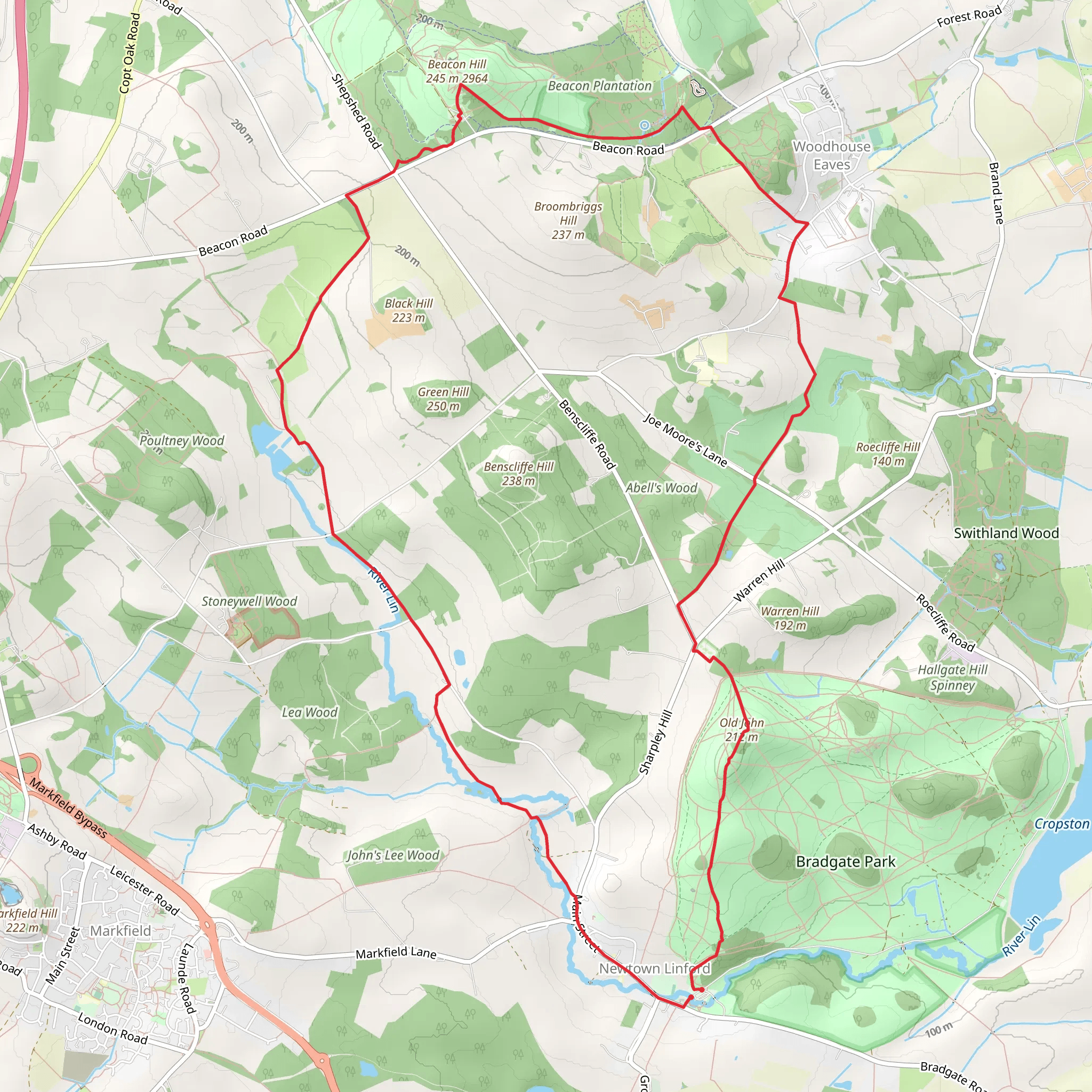 Old John and Beacon Hill mobile static map