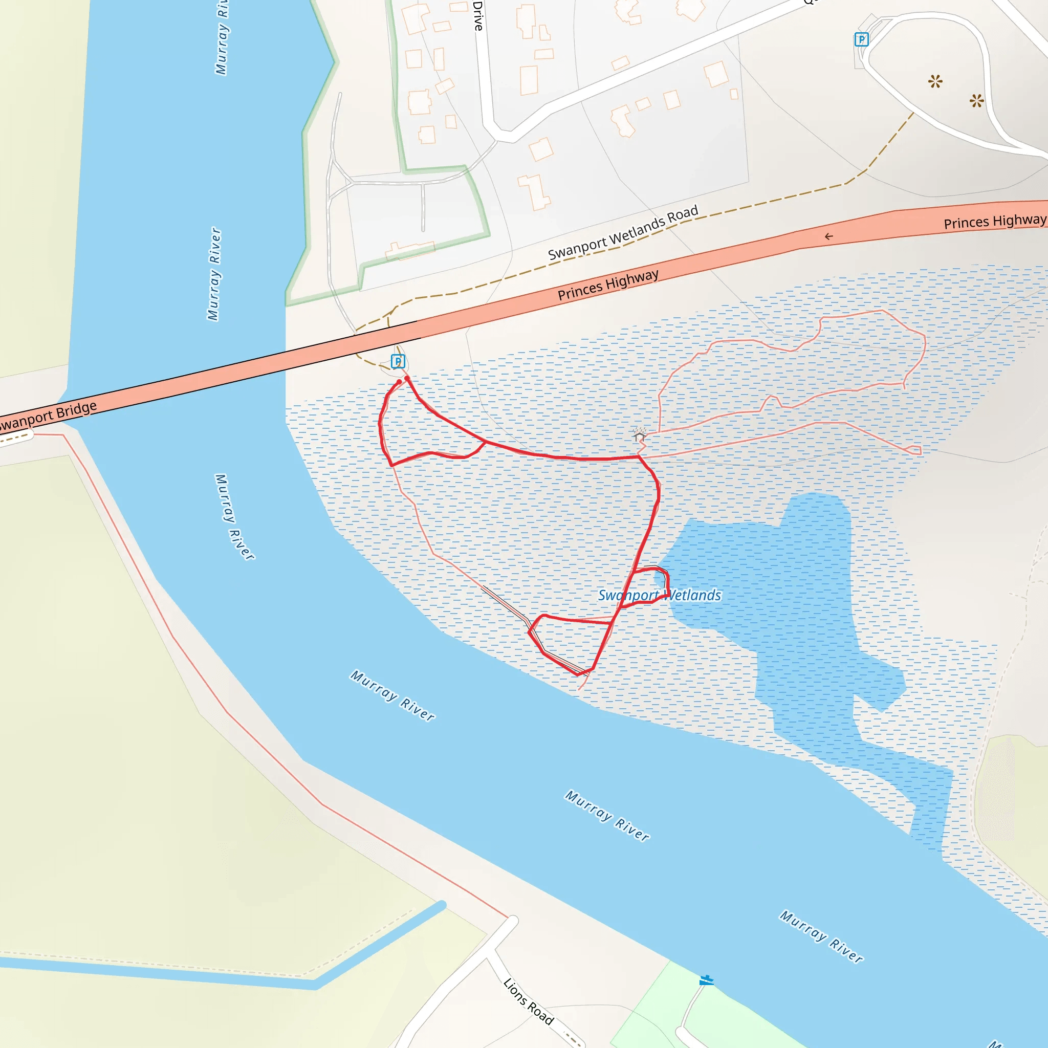 Swanport Wetlands Walk mobile static map