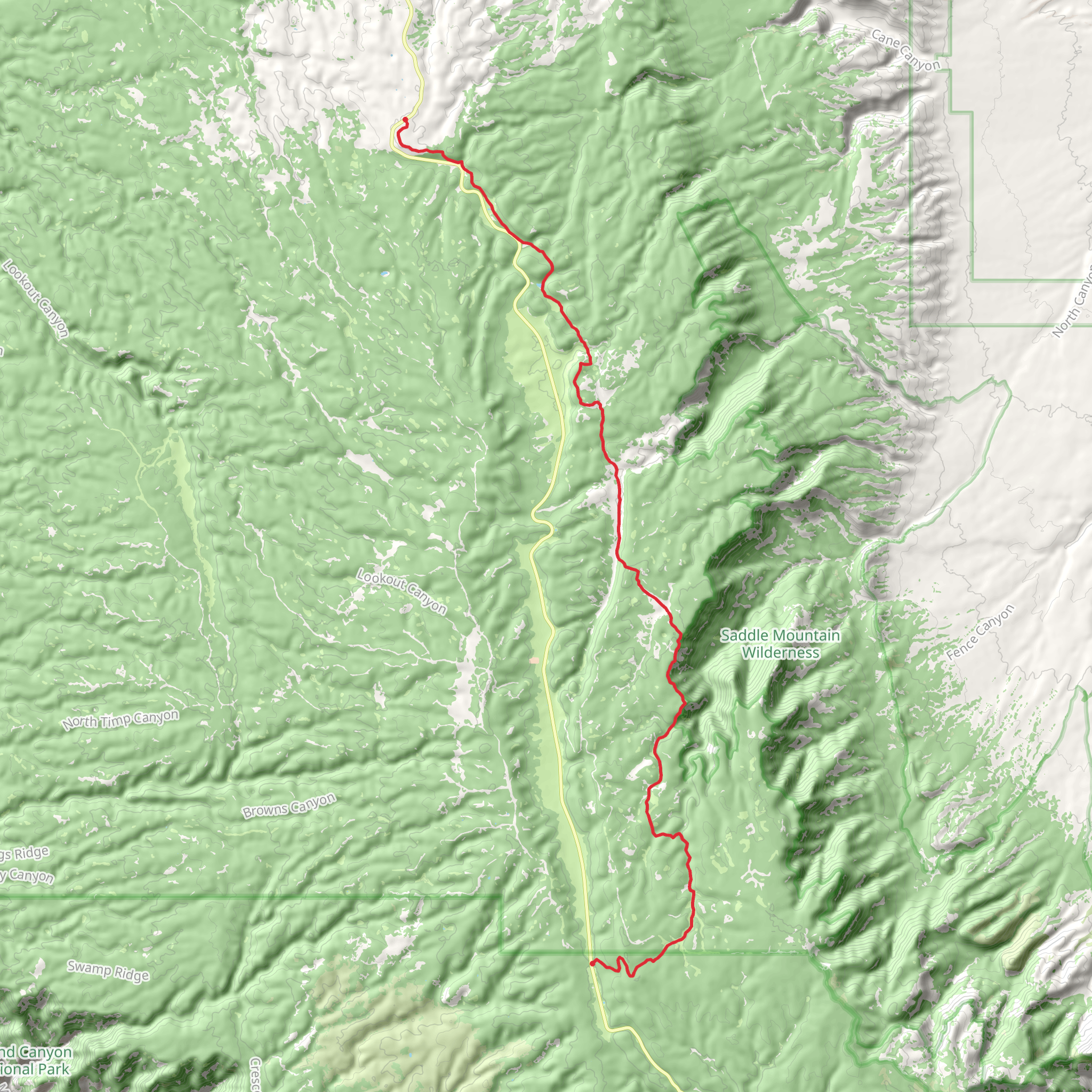 Kaibab Plateau South Trail via Arizona Trail mobile static map