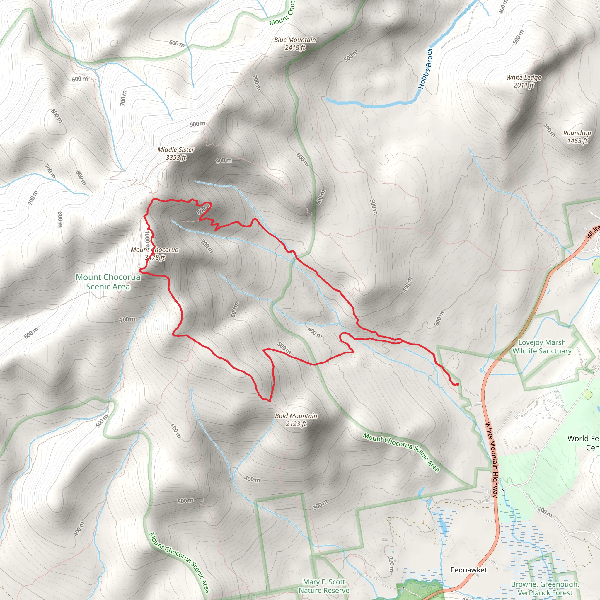 Mount Chocorua Loop via Piper Trail mobile static map