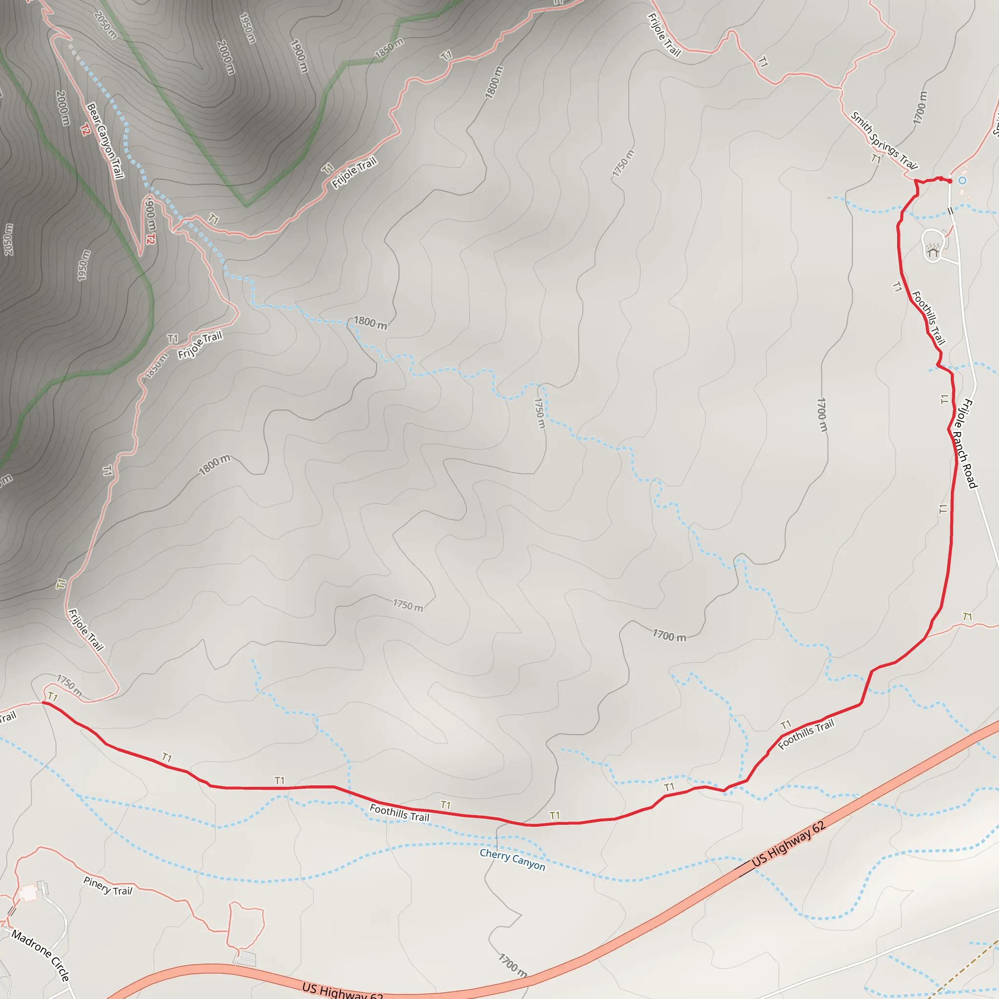 Foothills Trail mobile static map