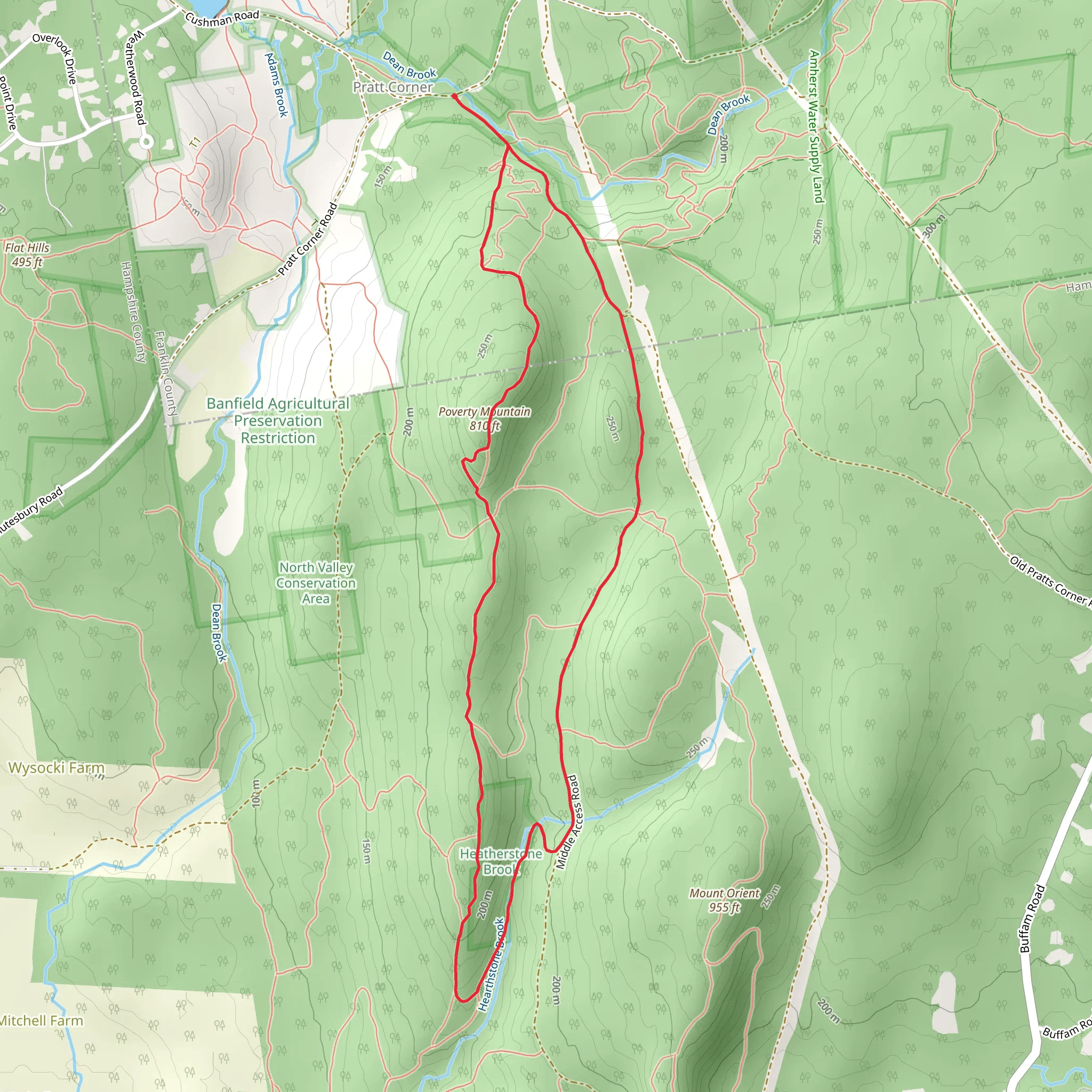 Pratt Corner to Poverty Mountain Loop Trail mobile static map
