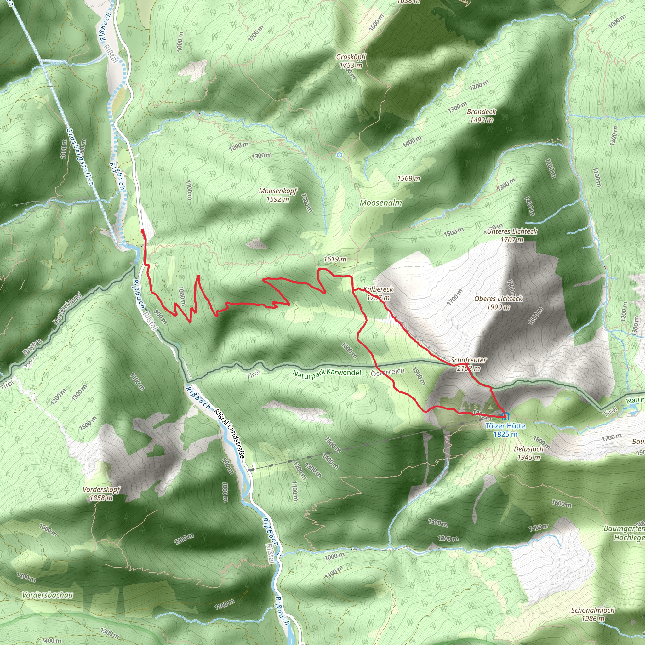 Tolzer Hutte Loop via Schafreuter mobile static map
