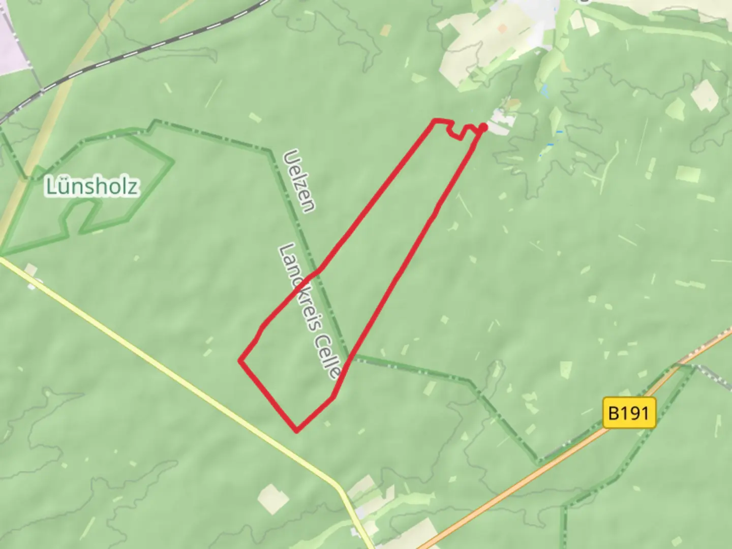An image depicting the trail Waldgeschichtspfad Schooten and Daller Weg and its surrounding area.