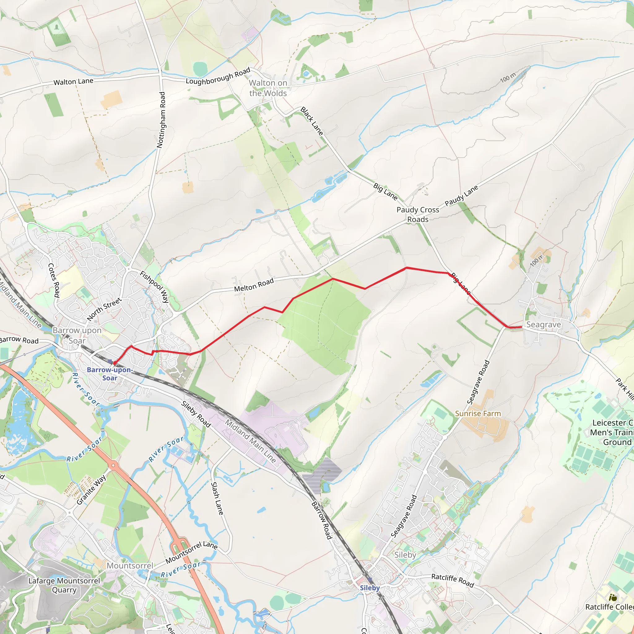 Barrow upon Soar to Seagrave Walk mobile static map