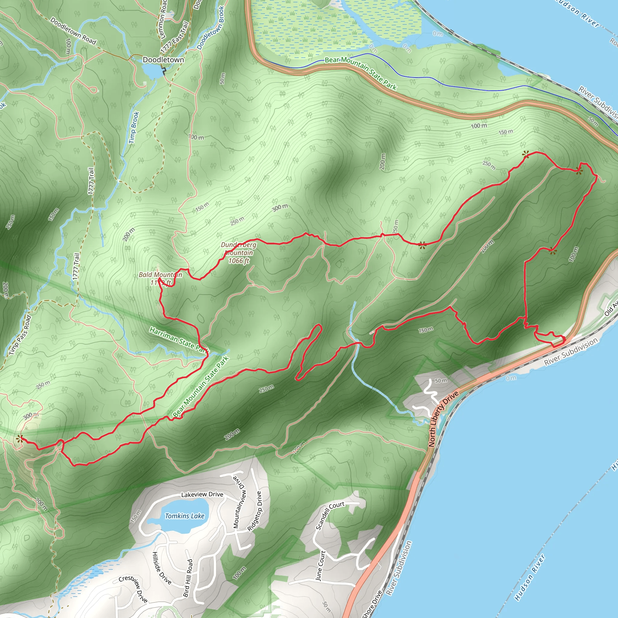 Dunderberg, Bald Mountain and The Timp Loop Trail mobile static map