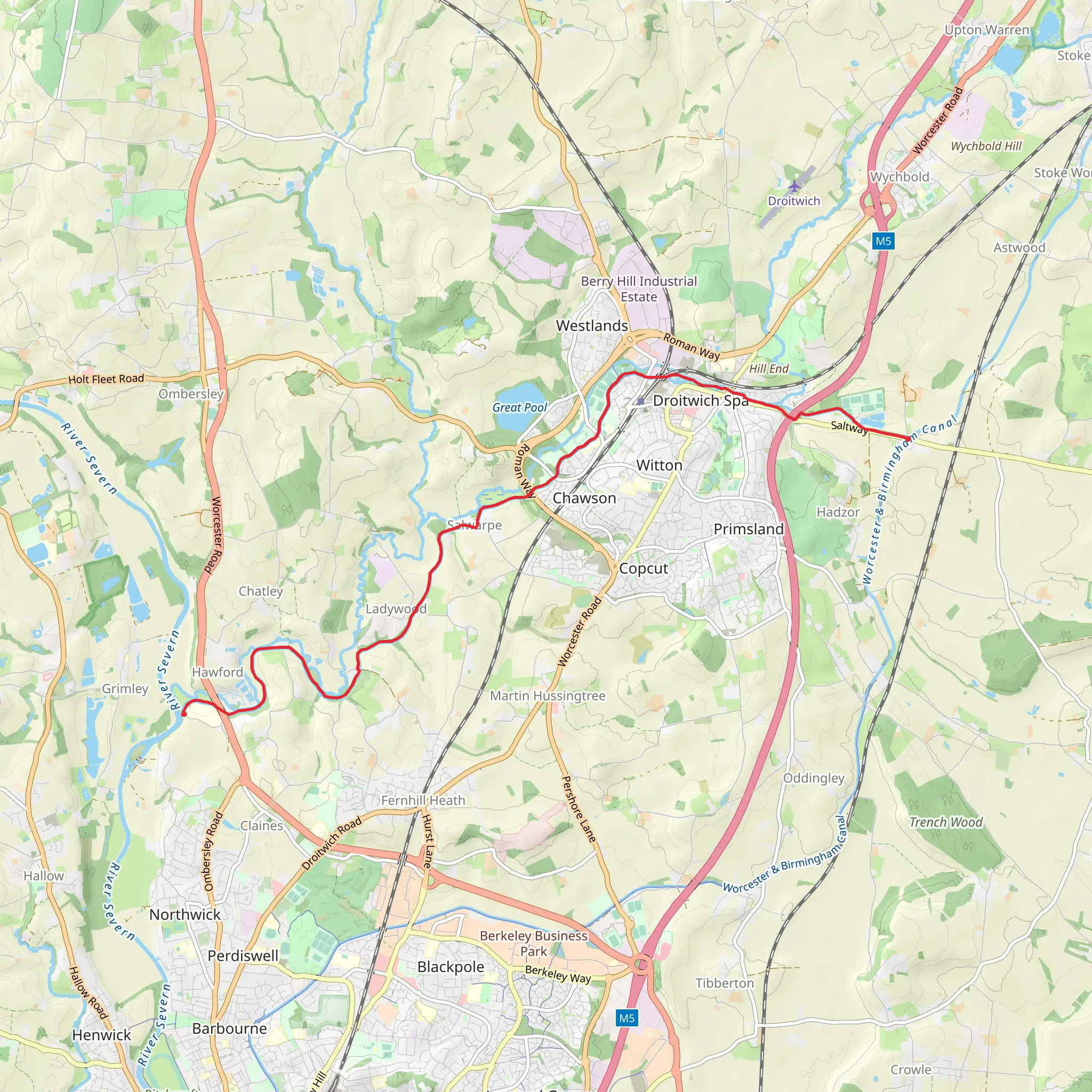 Droitwich Canal Walk mobile static map